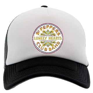 SGT Pepper Logo Casquette de Baseball Chapeau Unisexe Hommes Femmes Avant en Mousse Dos en Maille Noir Cap Unisex - Les Beatles, Paul McCartney, John Lennon, RIngo Starr, George Harrison