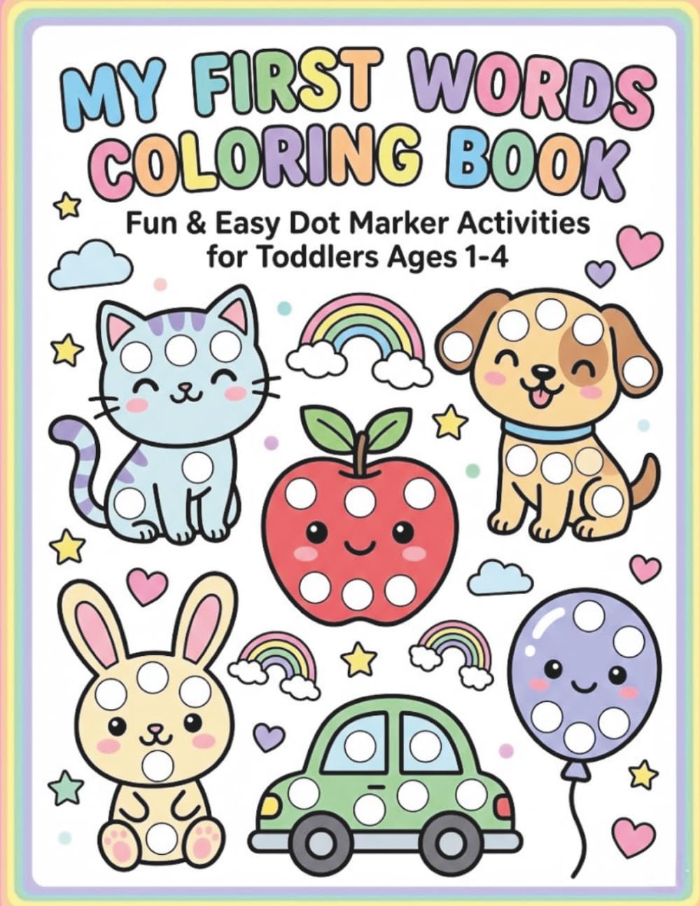 My First Words Dot Marker Activity Book: Fun ABC Dot Coloring Pages for Preschool Toddlers With Simple Animals, Foods, and Everyday Objects