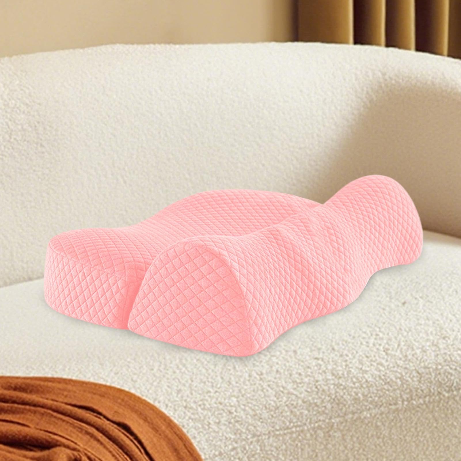 Almohada con soporte para el cuello, almohada de enfriamiento cervical, almohada ergonómica de espuma viscoelástica para dormir de espalda, hombres y mujeres, carrito de viaje, avión, dormitorio,