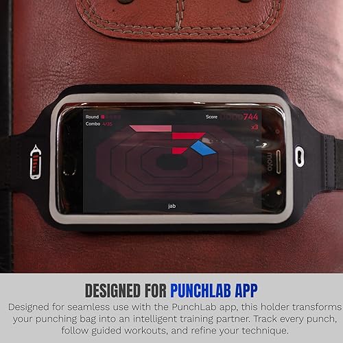 Miniatura 4 de Heavy Bag Phone Holder Strap – Punch Tracking Accessory for Boxing & Fitness, Fits Hanging & Standing Bags, Tracks Punch Power, Count & Progress,
