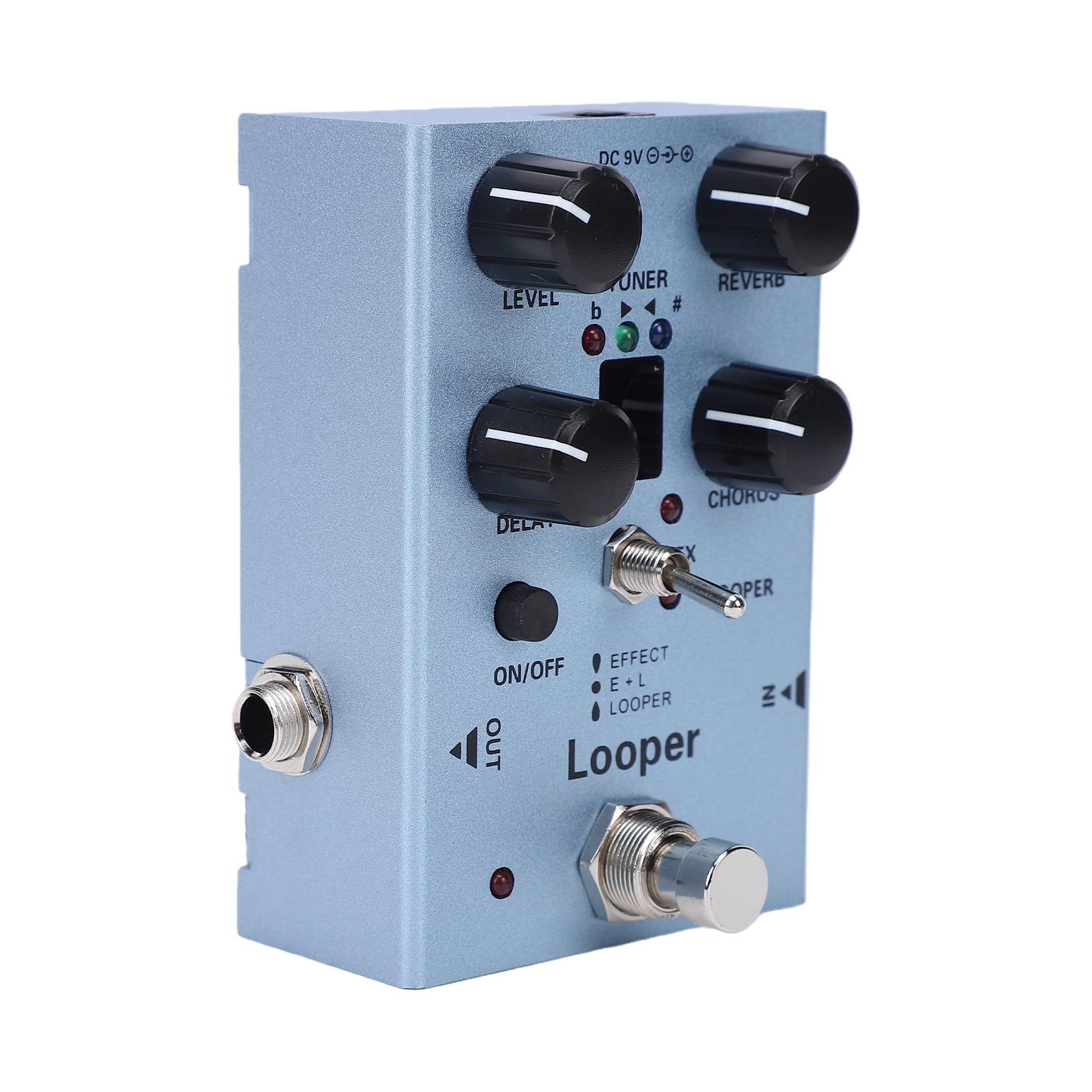 Jeffergarden Pedał Efektów Gitarowych, Procesor Multiefektów z Opóźnieniem Efektu Chóru Looper Reverb z Lat 40. i Wbudowanym Tunerem, do Występów na Scenie z gitarą elektryczną