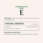 NATURE'S BOUNTY Vitamin E, 400 IU, Antioxidant, Preservative Free, 200 Softgels, 134 g