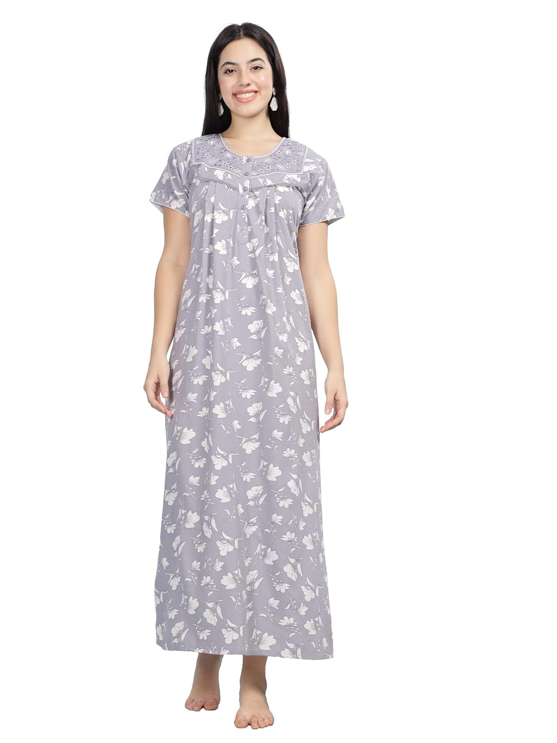 9shines Label Stylish Bamboo Cotton Nighty Maxi for Women | Full Length Trendy Nightgown | Premium Nightdress | Nightwear... - Review, Price and Buying Guide
