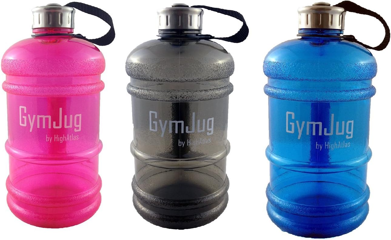 Pink GymJug 2.2 Litre Water Bottle - BPAFree, Leak Proof Screw Cap Lid - for Camping, Hiking, Gym, Fitness, Office (Pink)