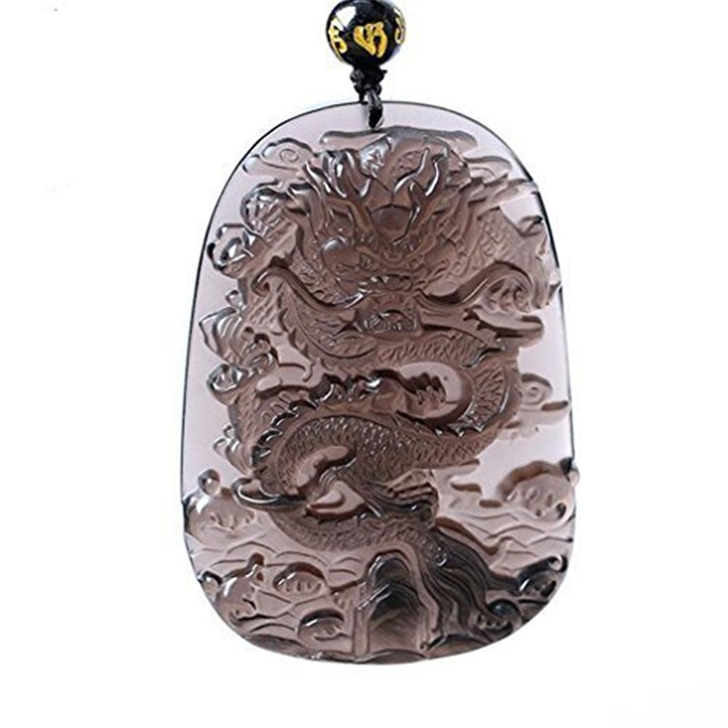 Collier dragon en obsidienne véritable et pierre de glace protectrice - 2
