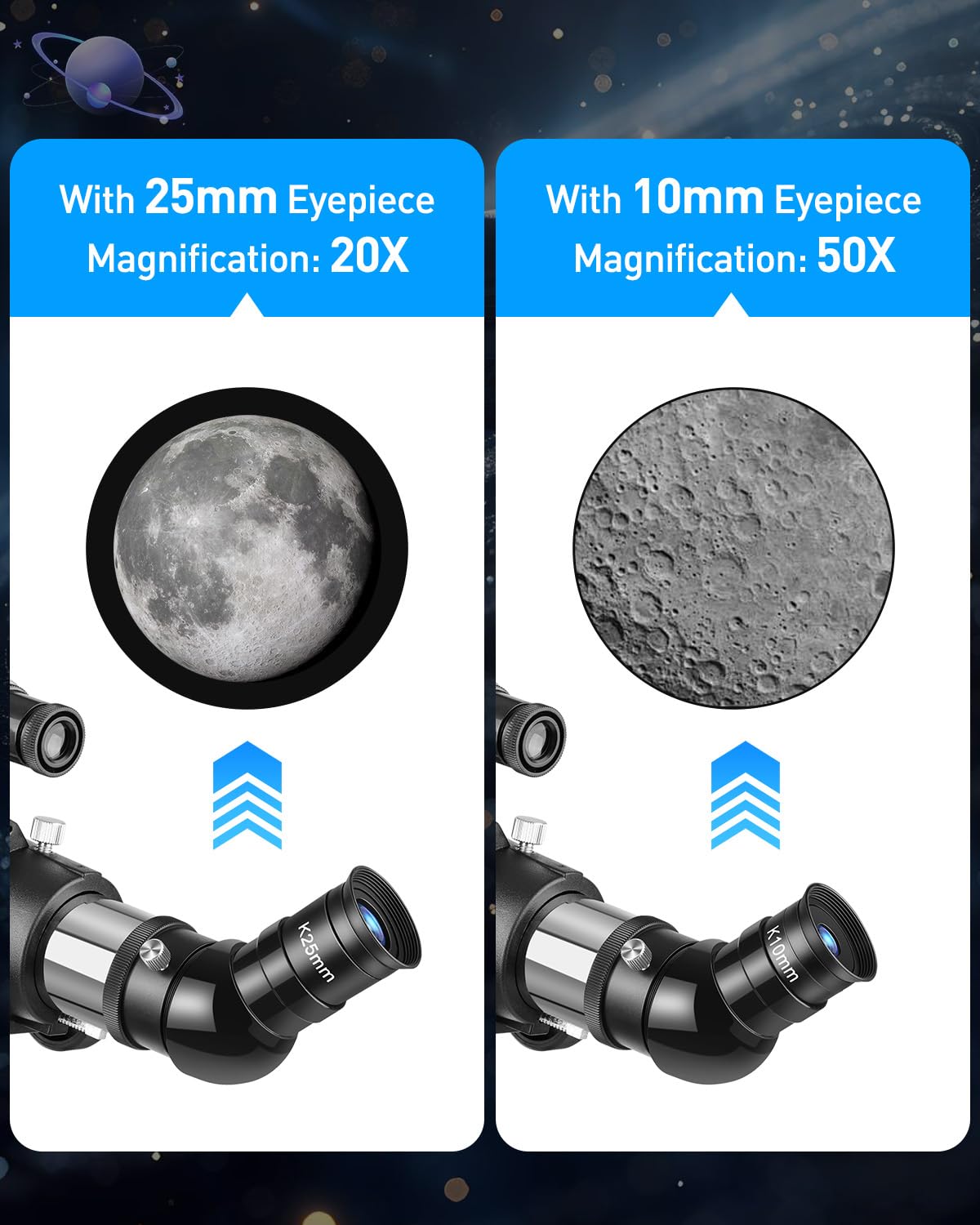 Teleskop Astronomie 90/600mm Telescopio 90 mm Apertura 600 mm Telescopio per Bambini Principianti Telescopiokit Astronomia per Adulti con Zaino e 2 oculari Adattatore Set per astronomia