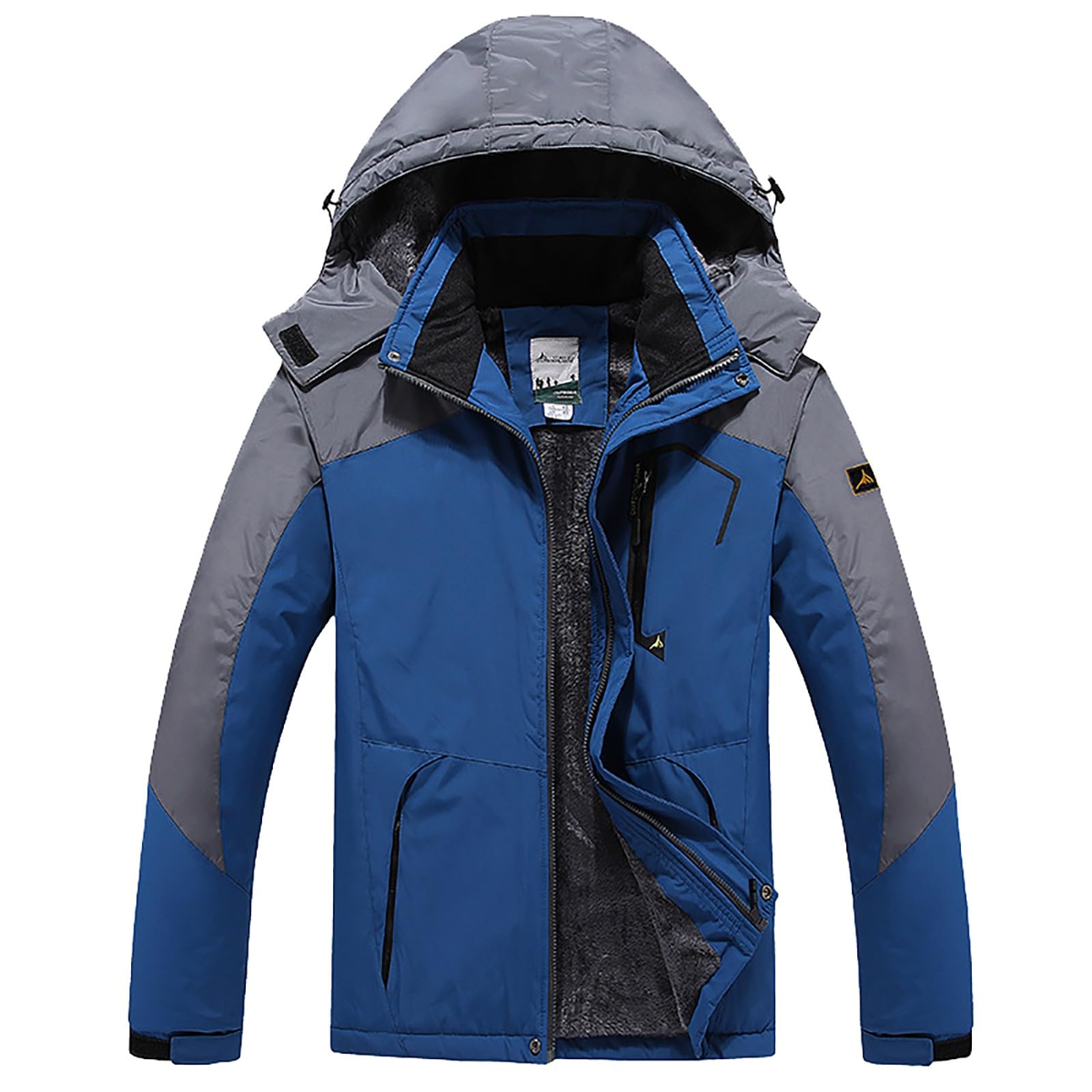 Chubasquero para hombre, ligero, forrado, impermeable, chaqueta de invierno para mujer, chaqueta de entretiempo larga con capucha, chaqueta de plumón para senderismo, tallas grandes, chaqueta