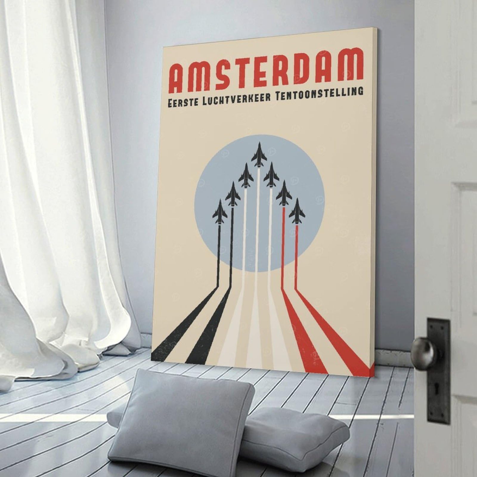 Junmoney Amsterdam Fly Fest Canvas Wall Art, 12x18inch(30x45cm), for Entrance Walls, Hall Decor Or Foyers, Wall Decor to Refresh Empty Corners