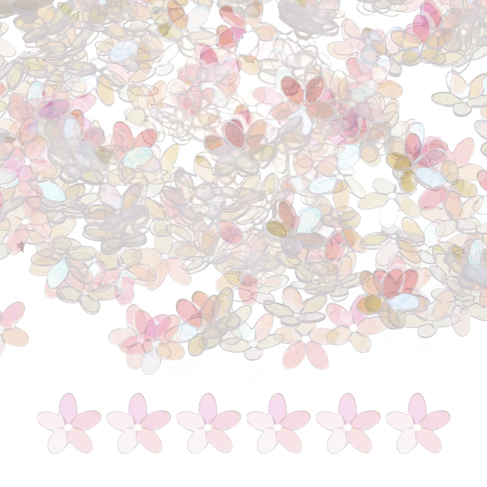 sourcing map 50 Gram Flower Loose Sequins 10mm Iridescent Beige