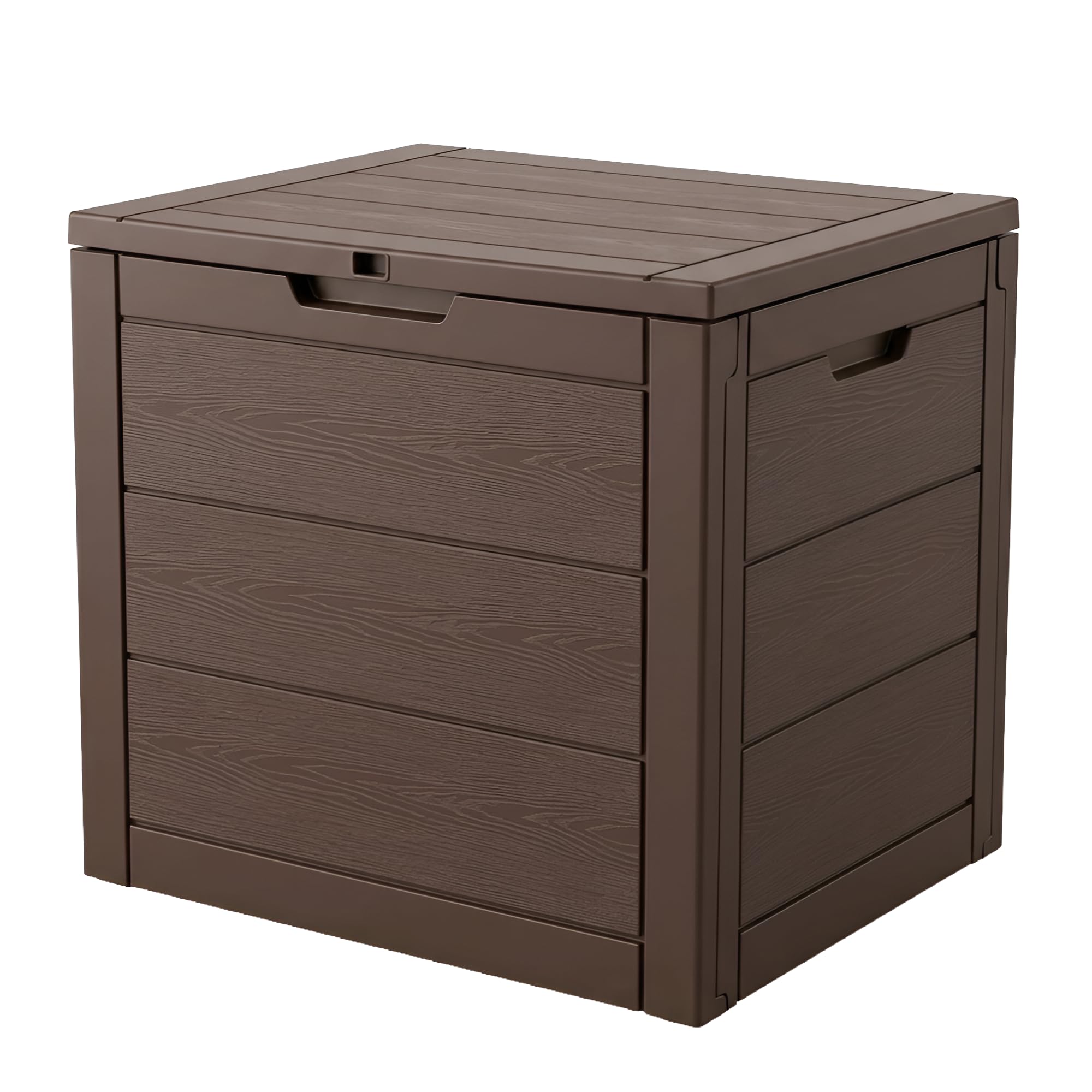 Outdoor Storage Box, 35 Gallon Deck Box, 132 Litre Waterproof Resin Storage Bin for Patio Cushions, Gardening Tools, Accessories, Lockable, UV Resistant Garden Chest Utility Handles Lid (Black) — view 10