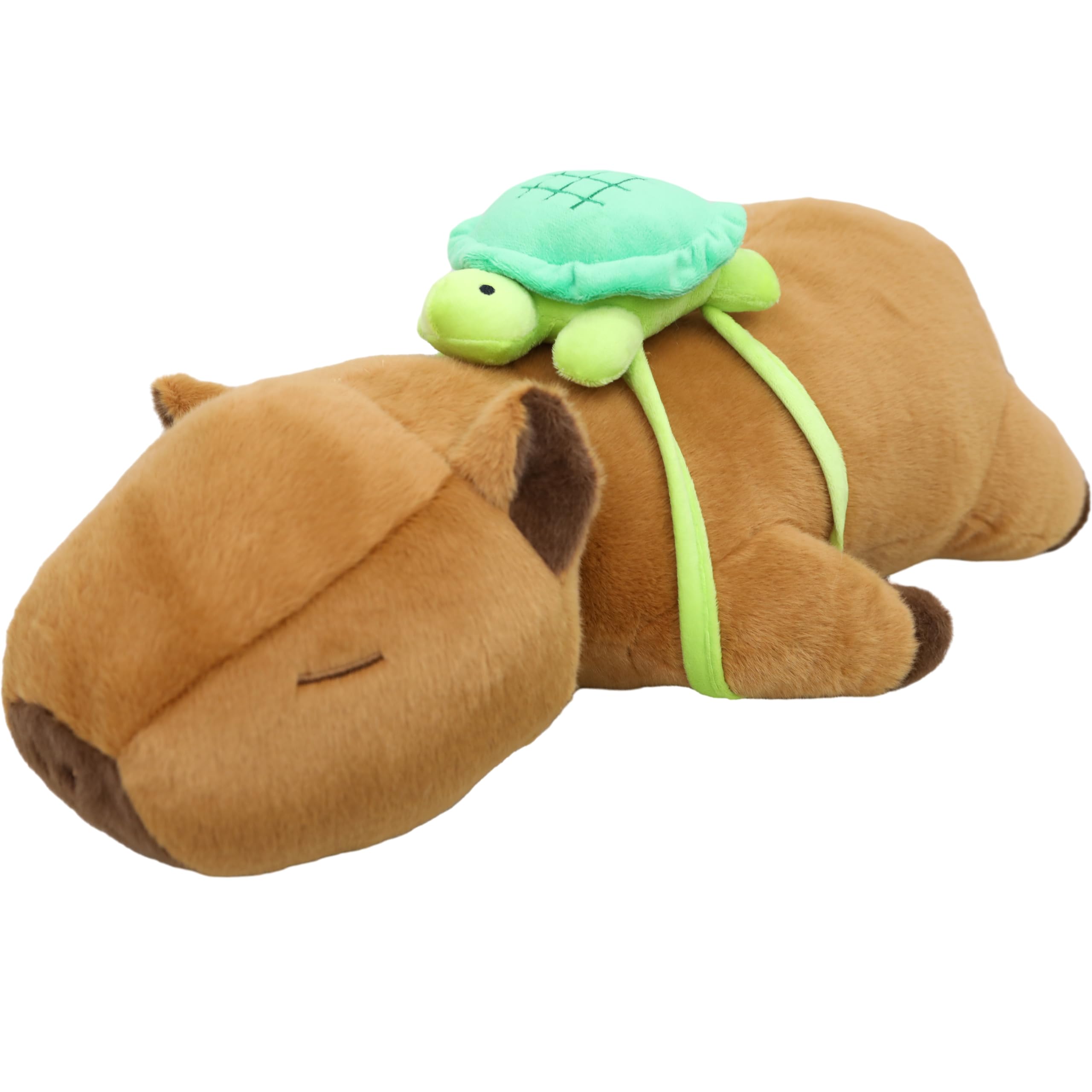 TONGSONG Capybara Plush Toy with Removable Turtle Backpack, Stuffed Capybara Animal Pillow, Soft Plushie for Kids Adults, Cute Home Decor Gift for Birthday Christmas 23.6 Inch