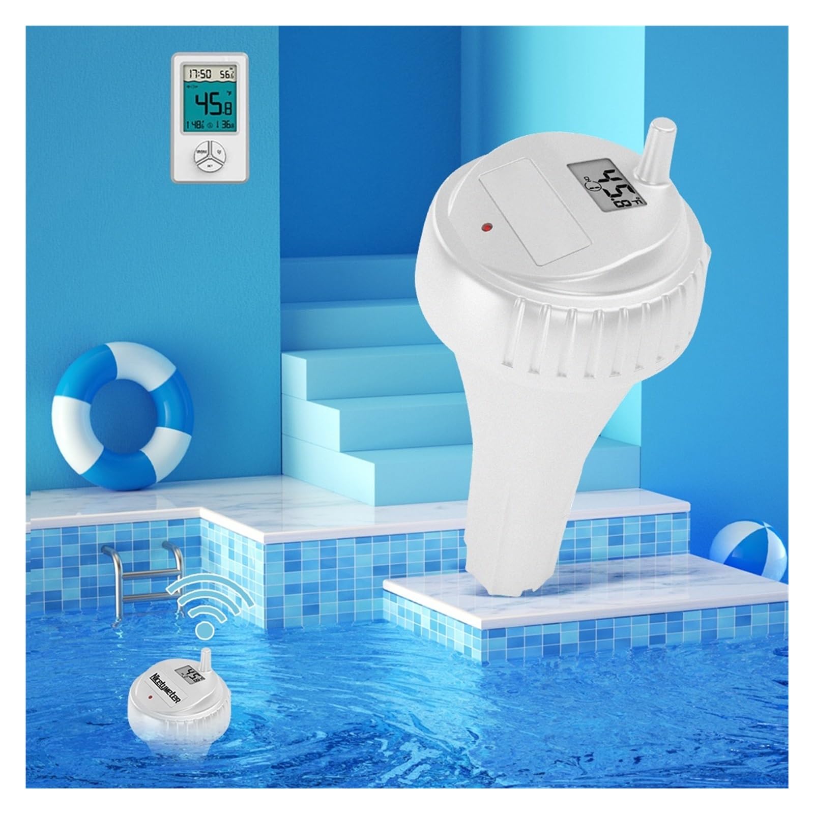 Termómetro Flotante Inalámbrico IPX8, Resistente Al Agua, For Piscinas, Jacuzzis, Estanques Pequeños Y Acuarios. FáCil De Usar