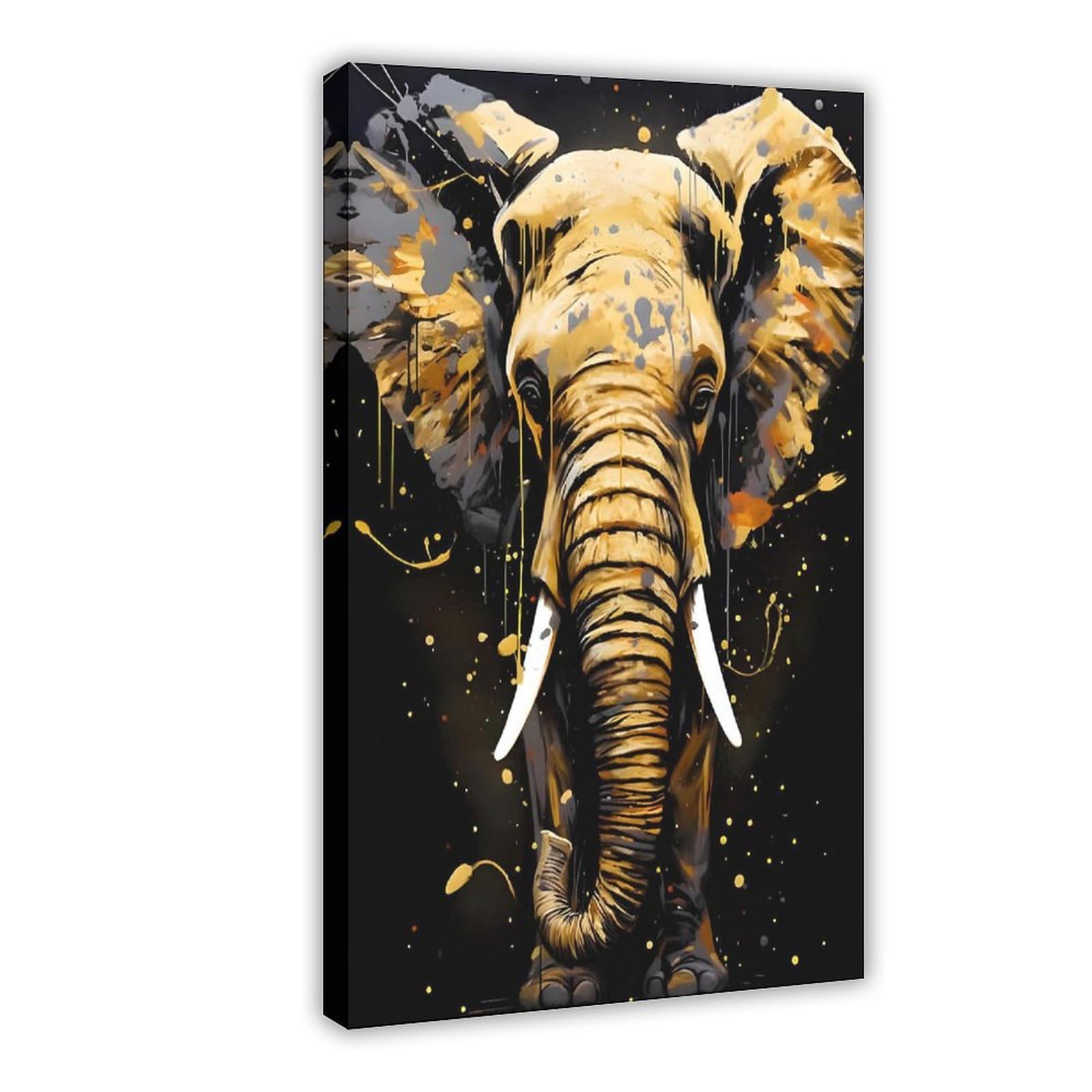 Bareronor Frame Bold Elephant Poster Canvas Poster Bedroom Decor Landscape Office Room Decor Gift 24" L X 36" W