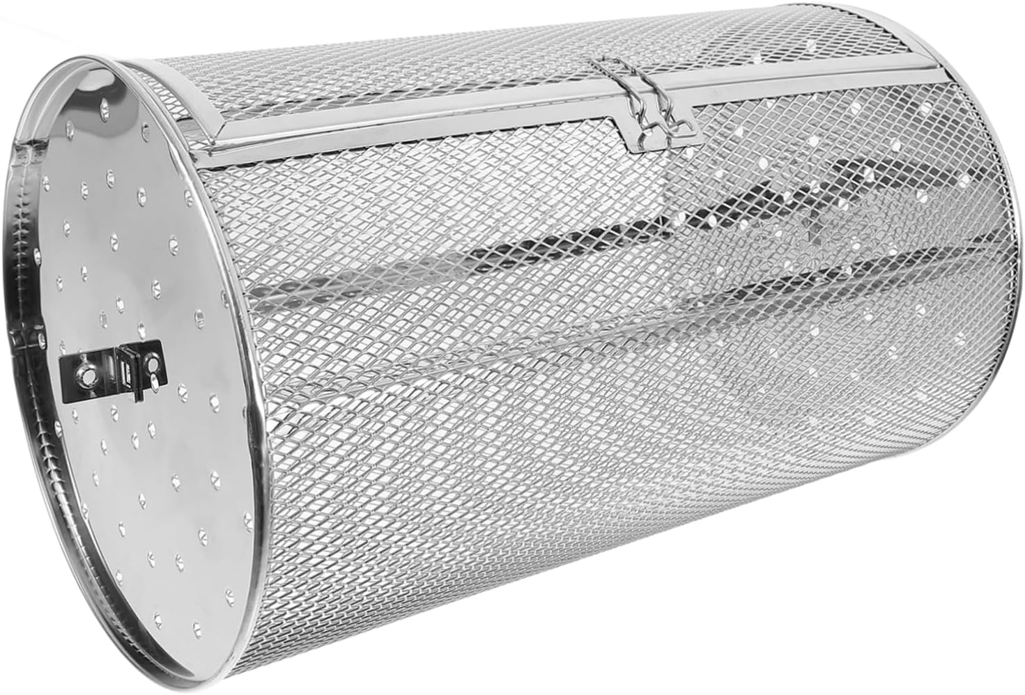 Rotatable Stainless Steel Grill Basket for Air Fryer Oven Versatile Cooking Tool with Unique Door Design for Nuts Bbq and Family Gatherings