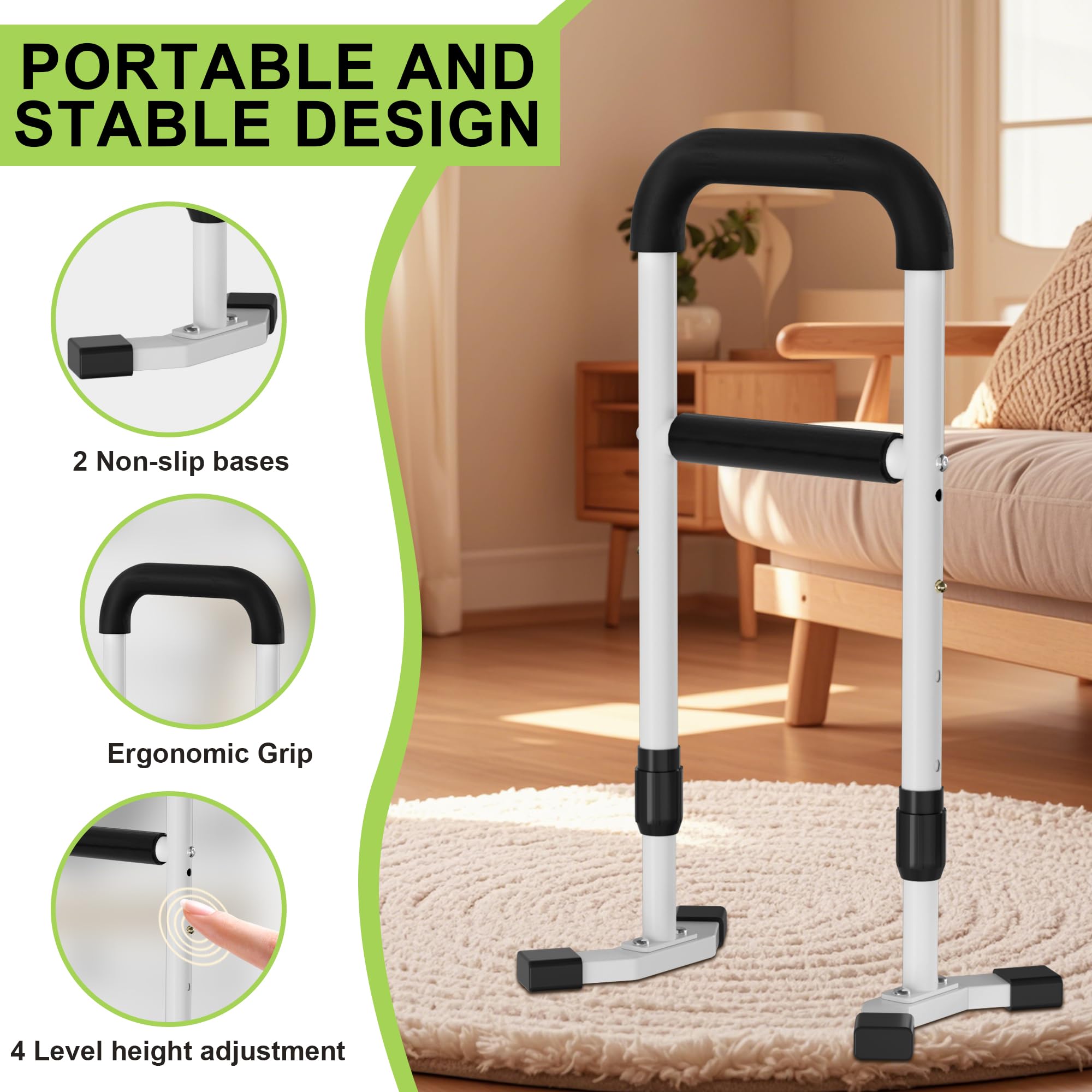Nelyrho Stand Assist Aid – Supporto per sollevare anziani o persone con lesioni alla schiena/gambe dal pavimento, supporto per la mobilità, bianco