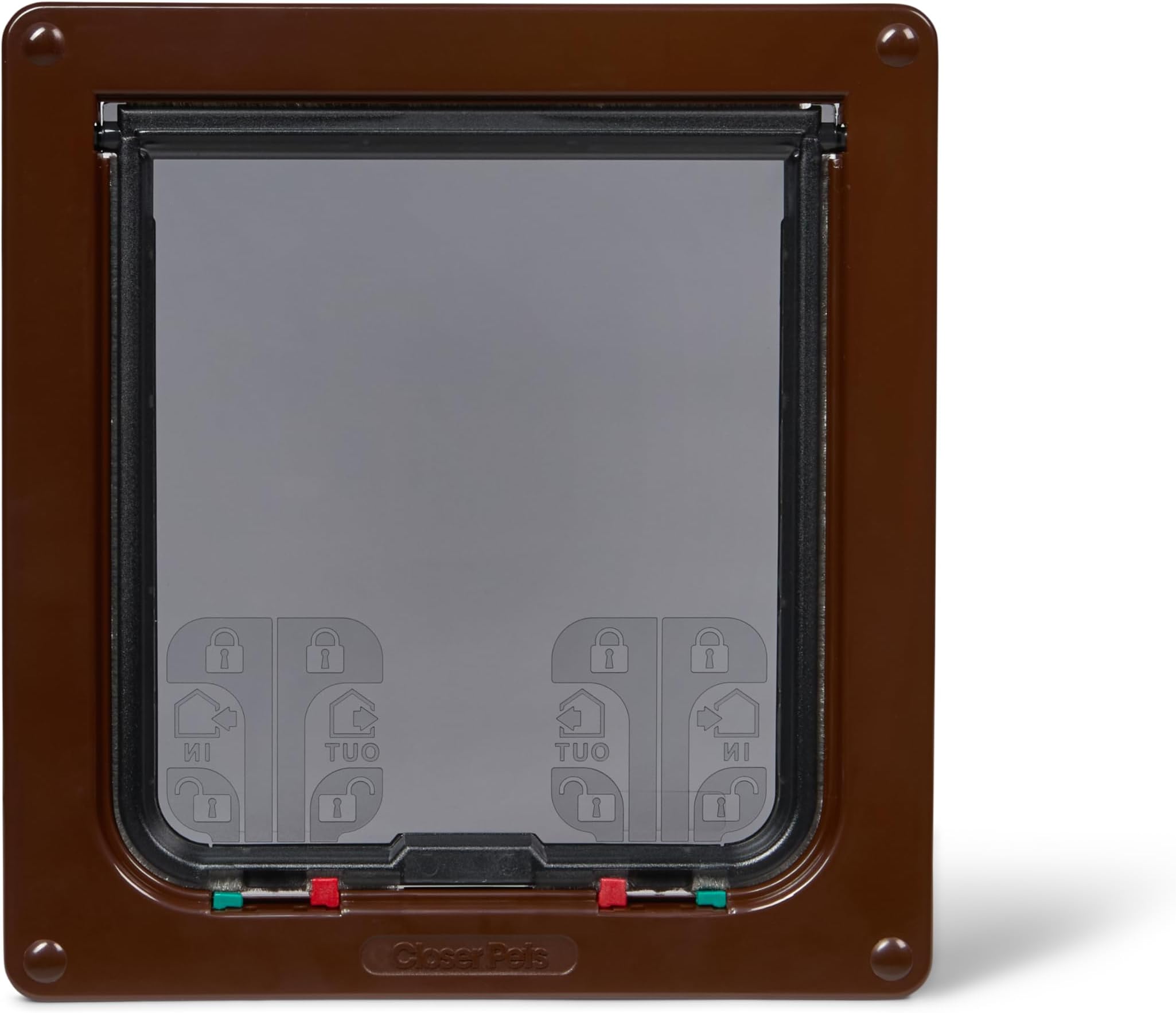 Cat Mate 4-Way-Locking Large Cat Flap (221) - Secure Lockable Door for Large Cats and Small Dogs, Easy to Install and Use, for UPVC/Metal, Wall and Wood, Brown