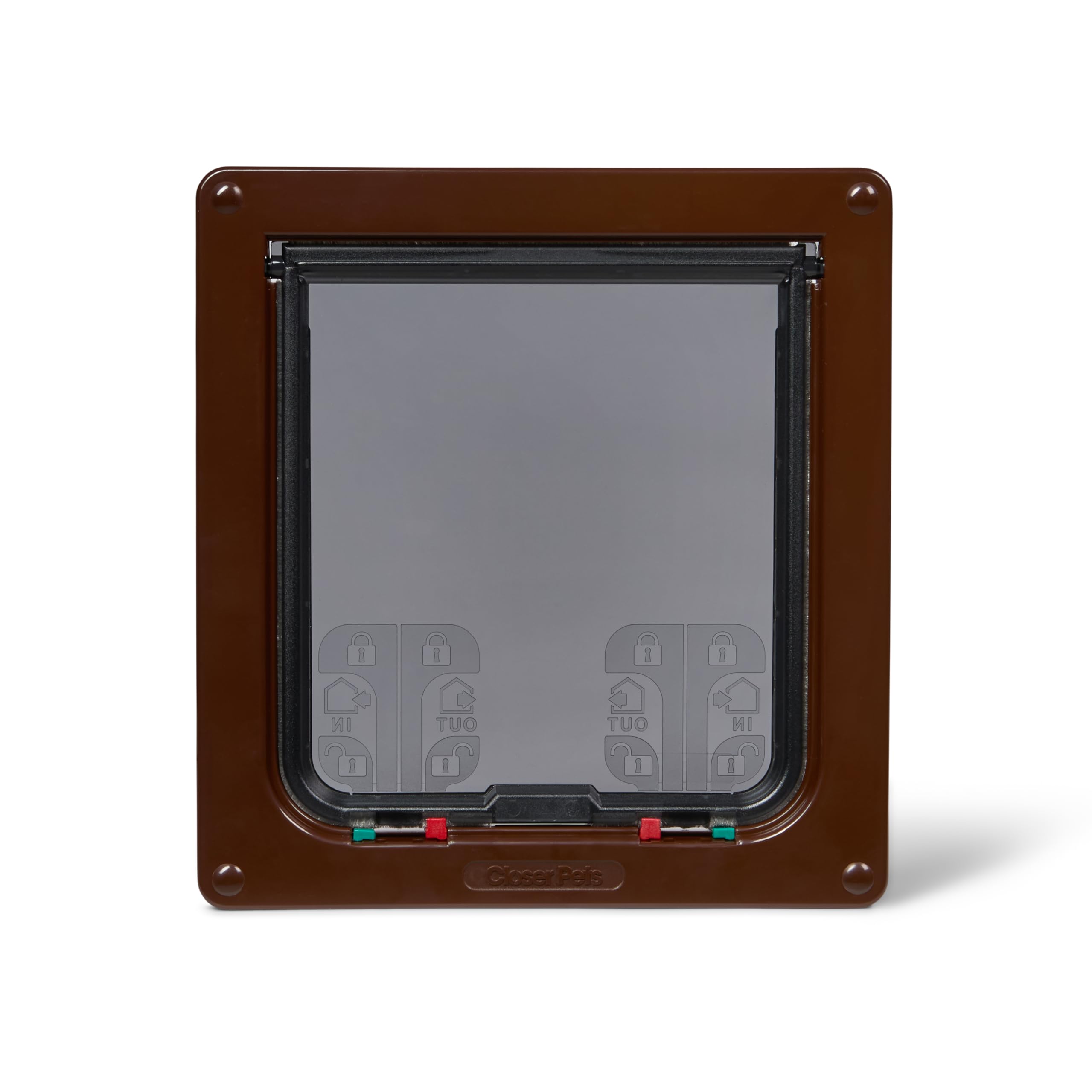 Cat Mate 4-Way-Locking Large Cat Flap (221) - Secure Lockable Door for Large Cats and Small Dogs, Easy to Install and Use, for UPVC/Metal, Wall and Wood, Brown