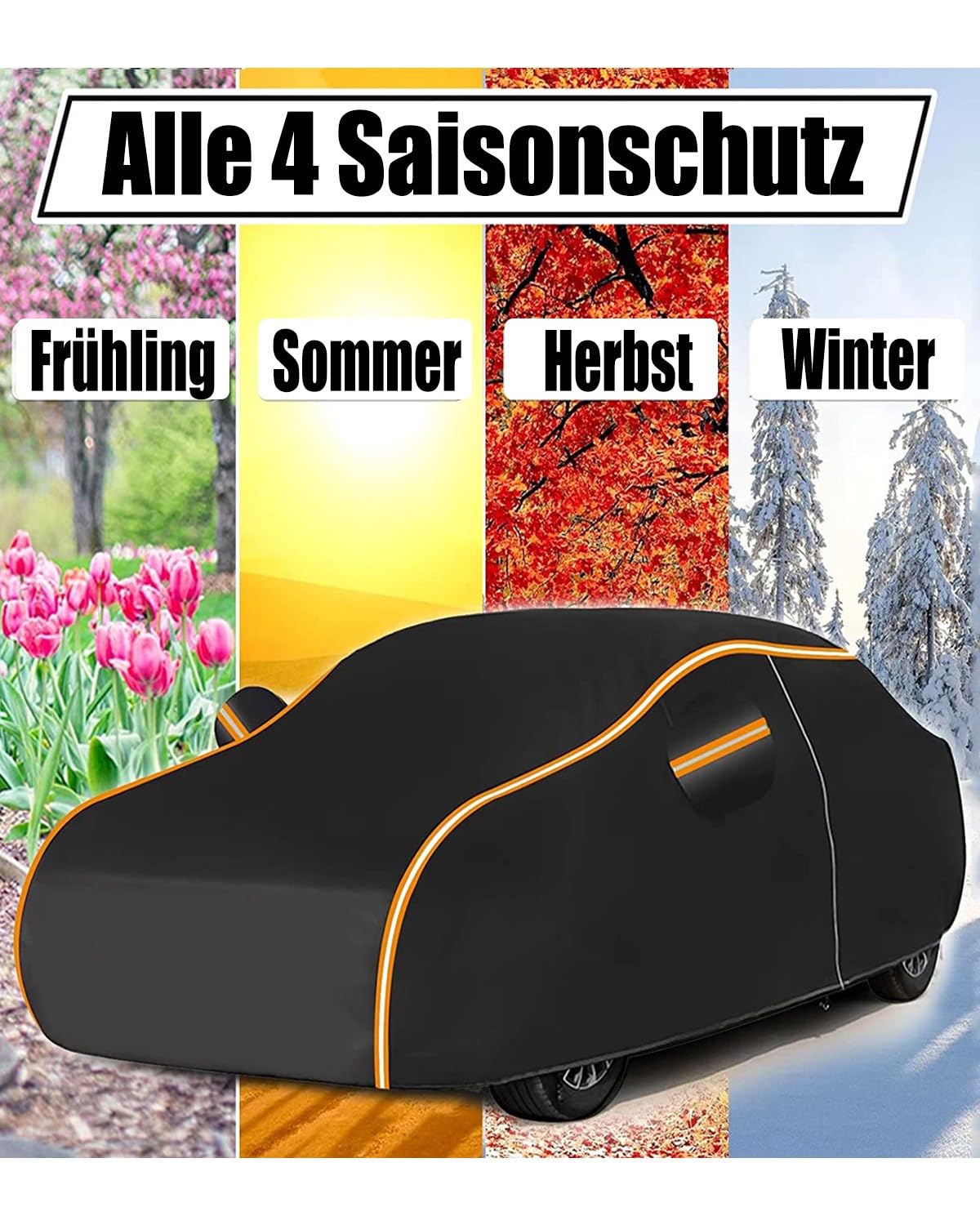 Housse De Voiture Pour BMW F36 4 Serie Gran Coupé 2013-2017, Bache Anti Grele Voiture étanche UV à Poussière Résistante Aux Bandes Réfléchissantes Extérieure