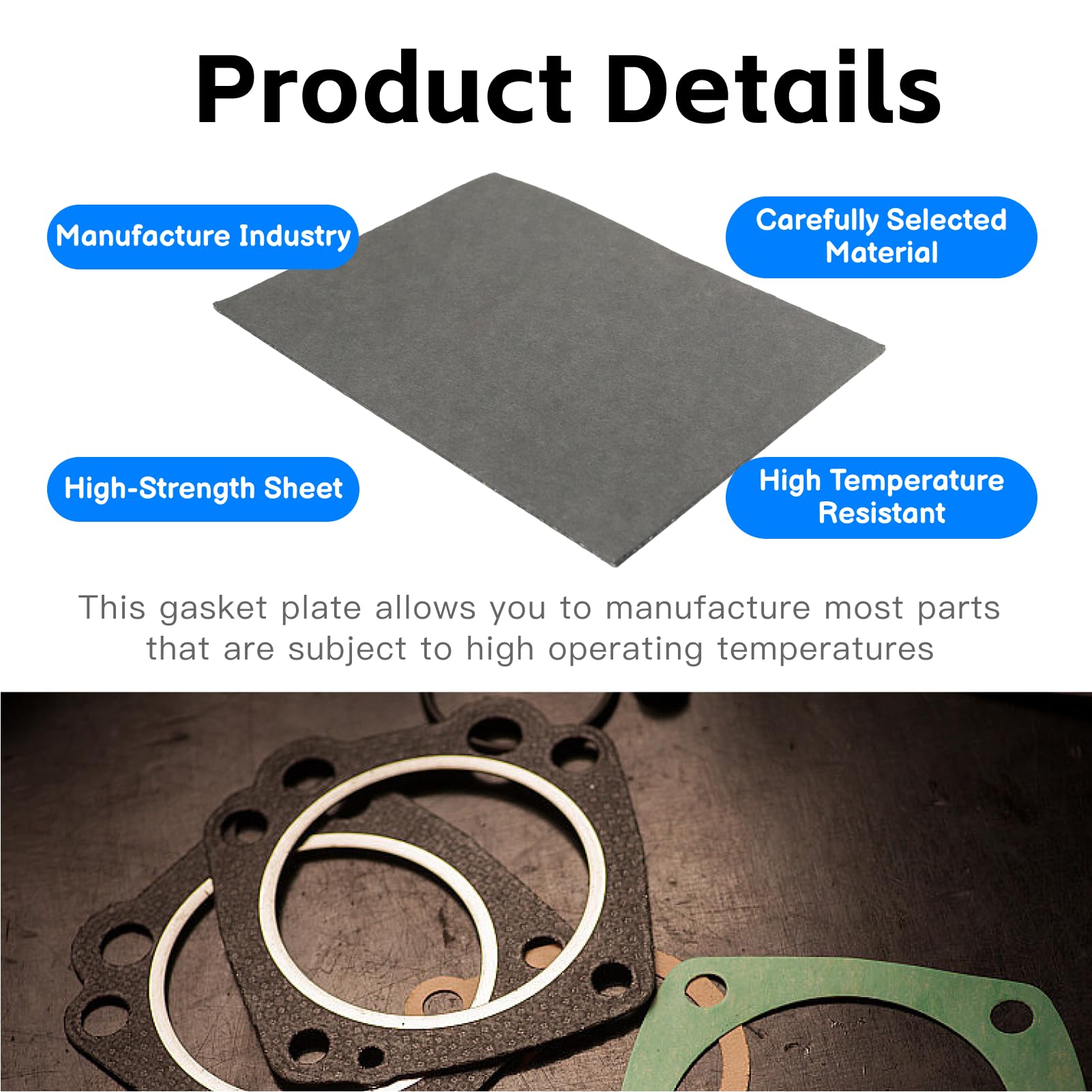 Flewdart Blad Afdichtingsplaat voor uitlaat, spruitstuk, dikte 1,6 mm, afmetingen 20 x 15 cm, papier voor uitlaatafdichting voor auto, motorfiets, scooter, grasmaaier, bosmaaier, kettingzaag, motor