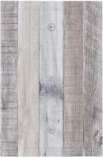 Miniatura 355 de Placa de pared dúplex de receptáculo de dispositivo de 1 gang de madera envejecida blanca gris con veta de tablón, cubierta de enchufe eléctrico de