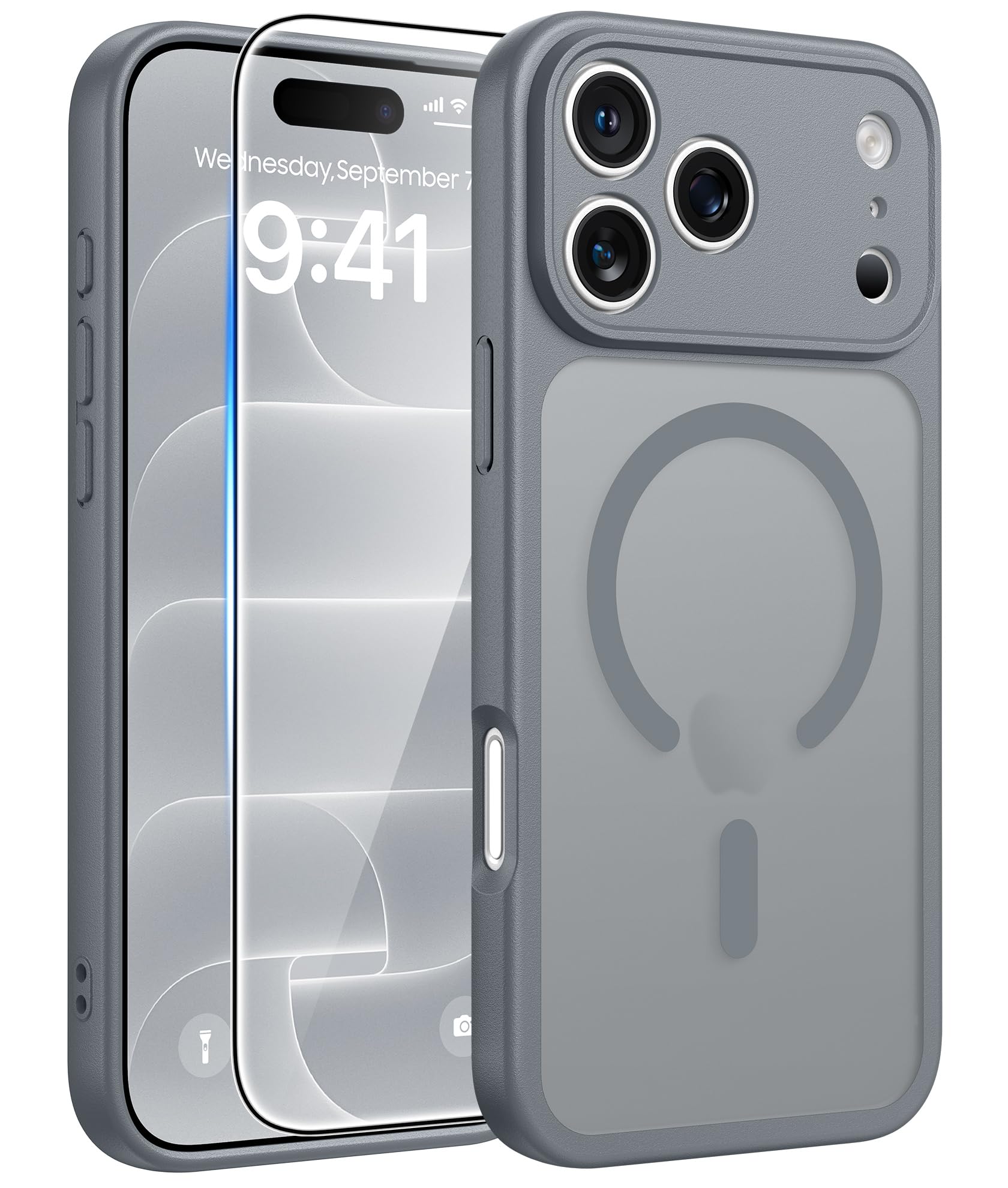 FNTCASE for iPhone 18 Pro Case/iPhone 17 Pro Case, Fit for Magsafe, Grey