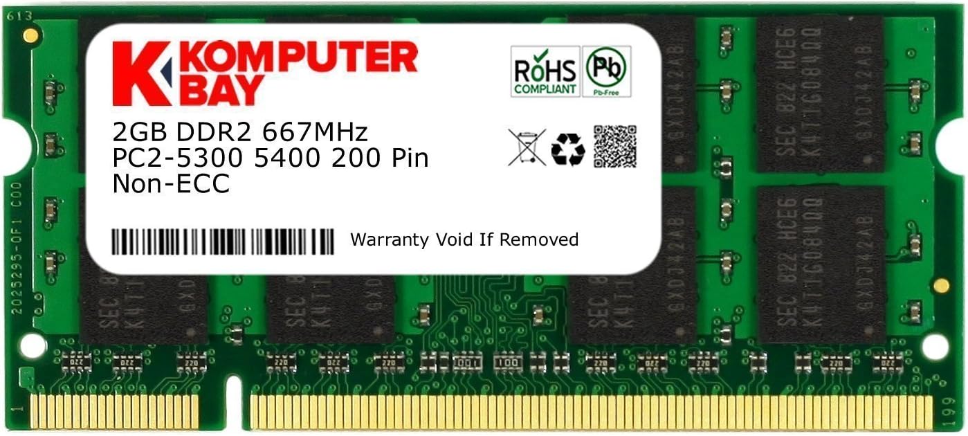 2GB DDR2 667MHz PC2-5300 PC2-5400 DDR2 667 (200 PIN) SODIMM Laptop Memory