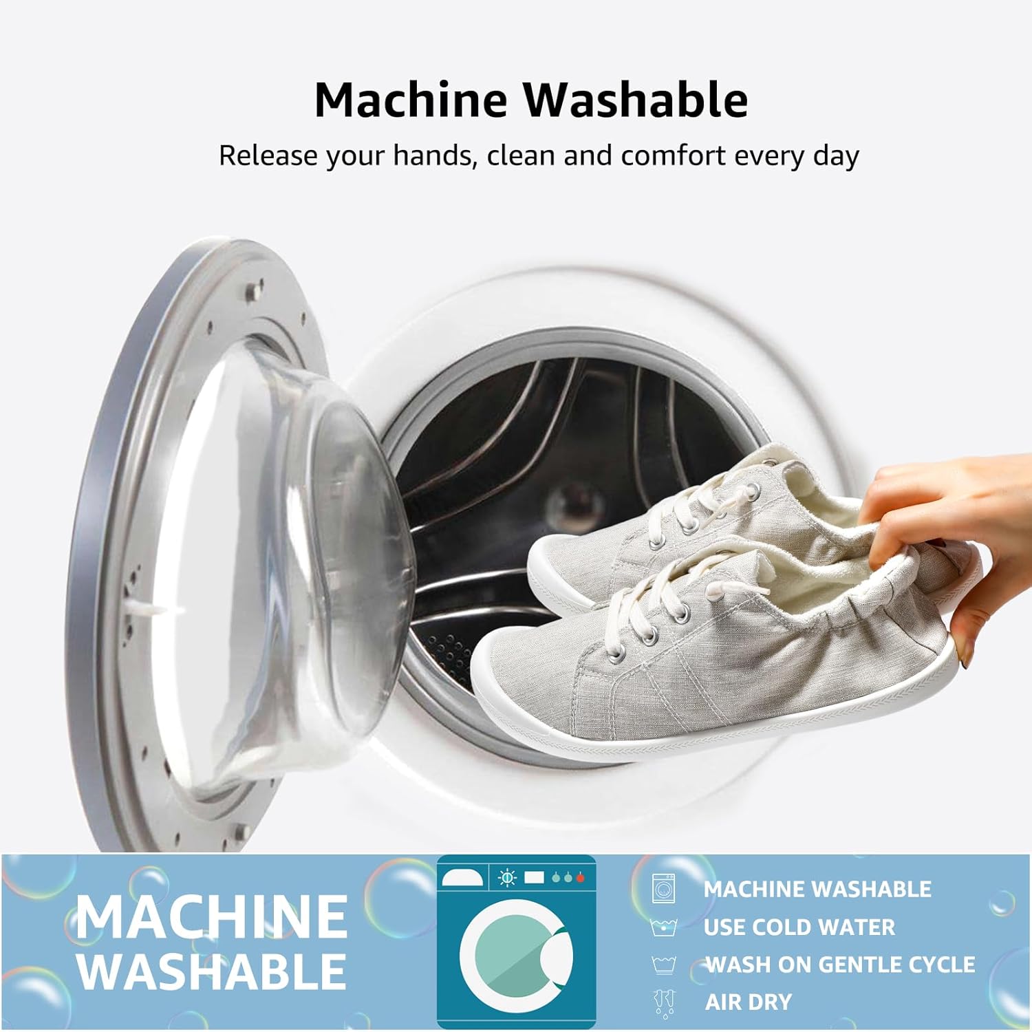 STQ Women Slip On Sneakers, Comfortable Casual Canvas Shoes - Image 4