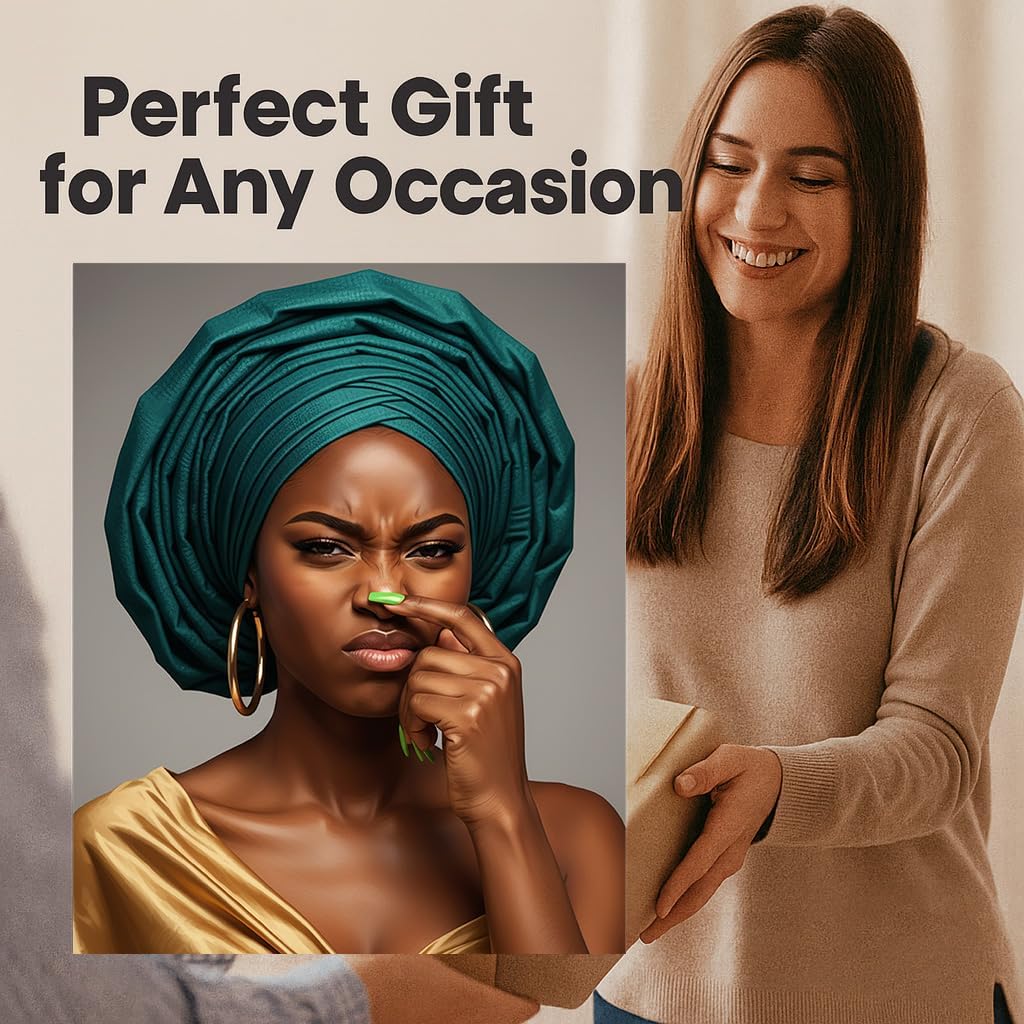 ZUKIY Fierce Grace in Emerald Silk - Stank Face Bathroom Wall Art - Funny Black People Bathroom Art - Black Girl Bathroom Wall Art - African American Bathroom Decor - 8x10 Unframed Print - Image 8