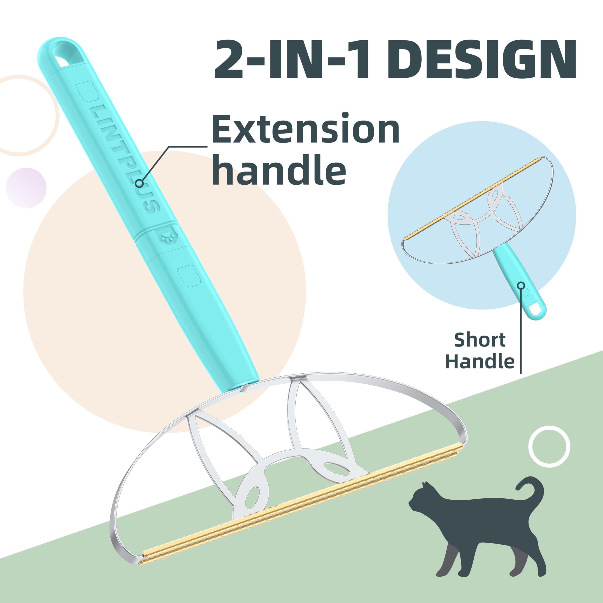 Kit pour enlever les poils d'animaux de compagnie Flex MAX & Pro par LINTPLUS - Outil de démêlage pour chiens et chats pour meubles, tapis, carpettes et canapés - Grattoir pour tapis réutilisable