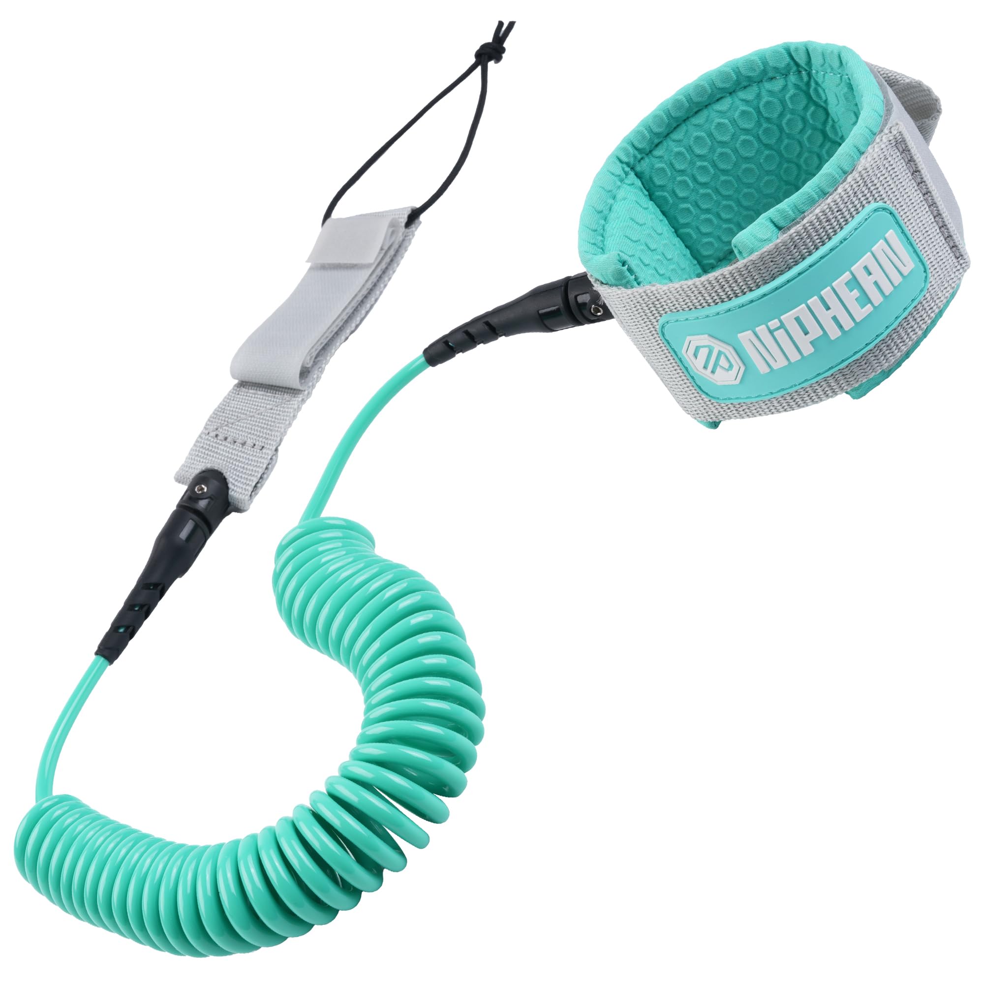 niphean Paddle Board Leash 3–10ft, 5mm Coiled Elastic Ankle Strap, Durable Spiral Paddle & Surf Board Leashes with Plug, Tangle-Free, Comfortable & Adjustable for SUP, Surf, Bodyboard,Boogie