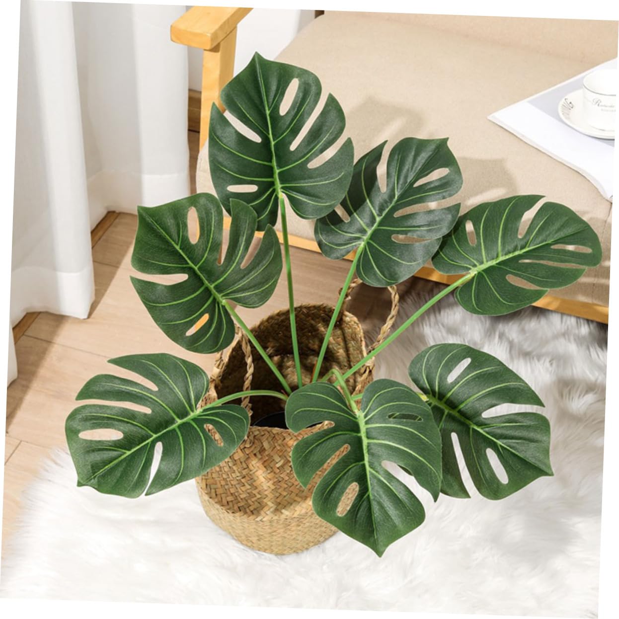 TOPBATHY 3stücke Künstliche Monstera Dekoration Köpfe Nordische Pflanzen Für Wohnzimmer Hochzeit Und Partys Langlebig Und Wiederverwendbar Zimmerpflanze Für Stimmungsvolle Akzente