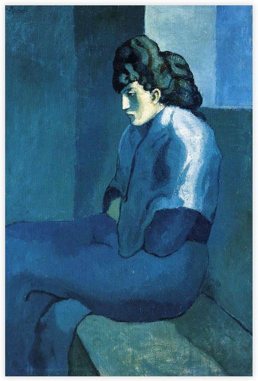 Rikin Liuff Melancholy Woman by Pablo Canvas Poster Wall Art 40x60cm Frameless