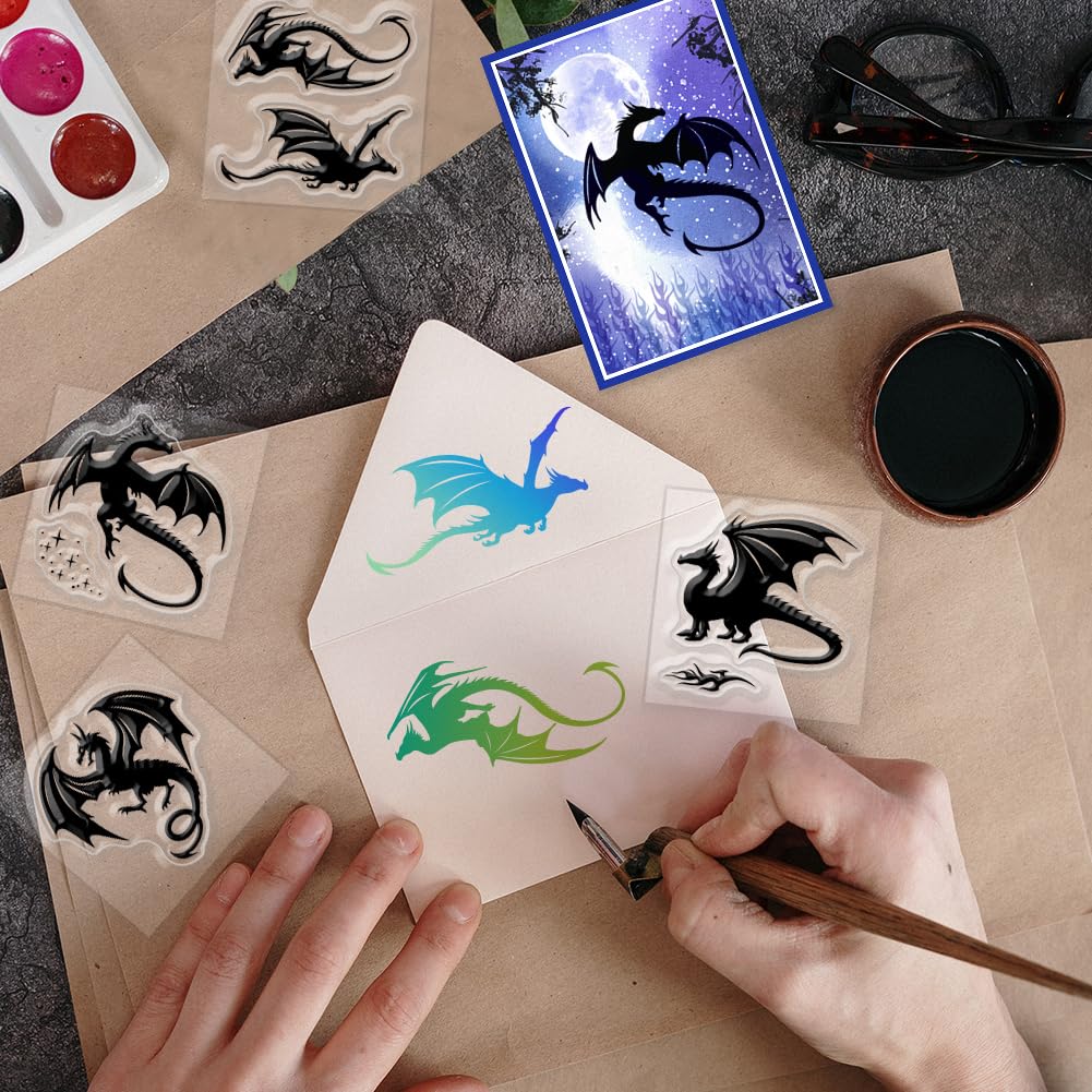 GLOBLELAND Animaux Tampons Transparents Tampon Silicone Animaux Motif Poupée Ours Lion Éléphant Lapin Chien Pour Enfants Adultes Bricolage Scrapbooking Photo Album Décoratif