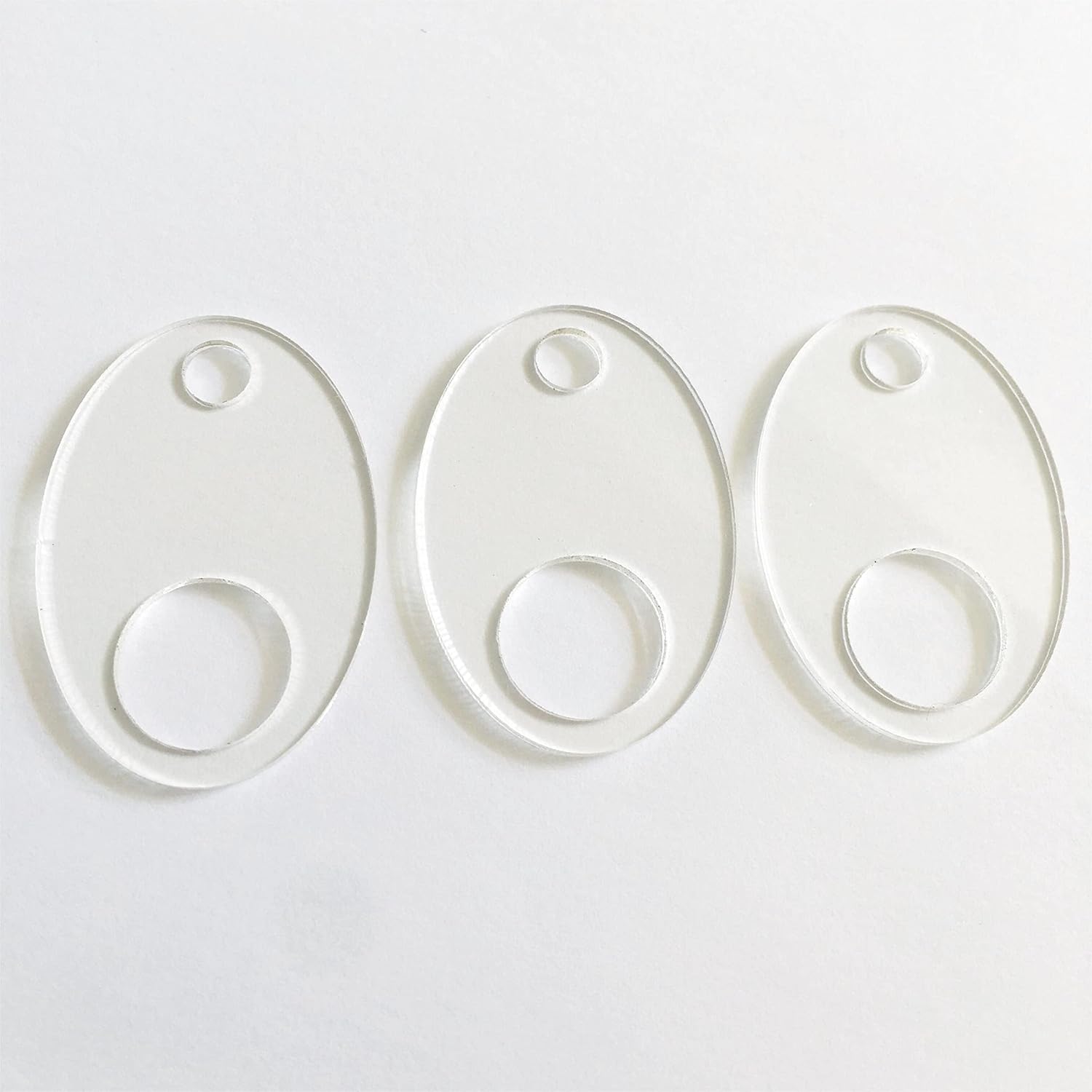 Clear Oval Acrylic Thread Drops, Acrylic Floss Drops, Cross Stitch Tread Bobbins Organizers (50 Pieces)