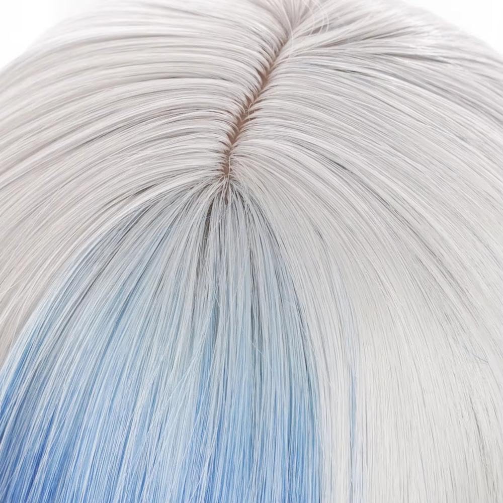 Haarpflege Hitzebeständige Blaue Lange Gerade Damenperücke Mit Pony Für Die Tägliche Cosplay-Party