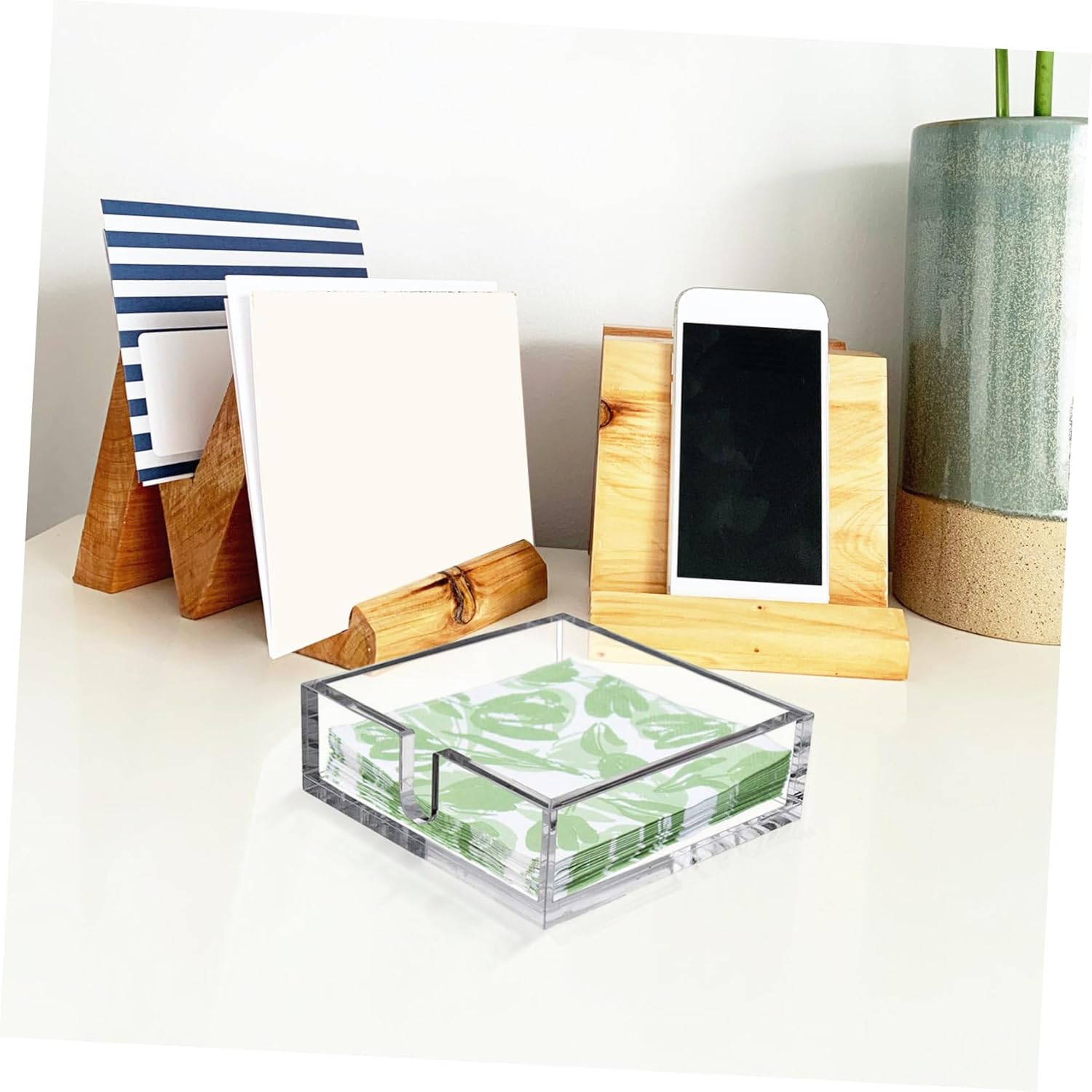 PRETYZOOM 1pc Acrylic Cocktail Napkin Holder for Parties Compact Design Napkin Organizer for Home Bars Cafes and Events Smooth Tissue Dispensing Decorative Tabletop Accessory