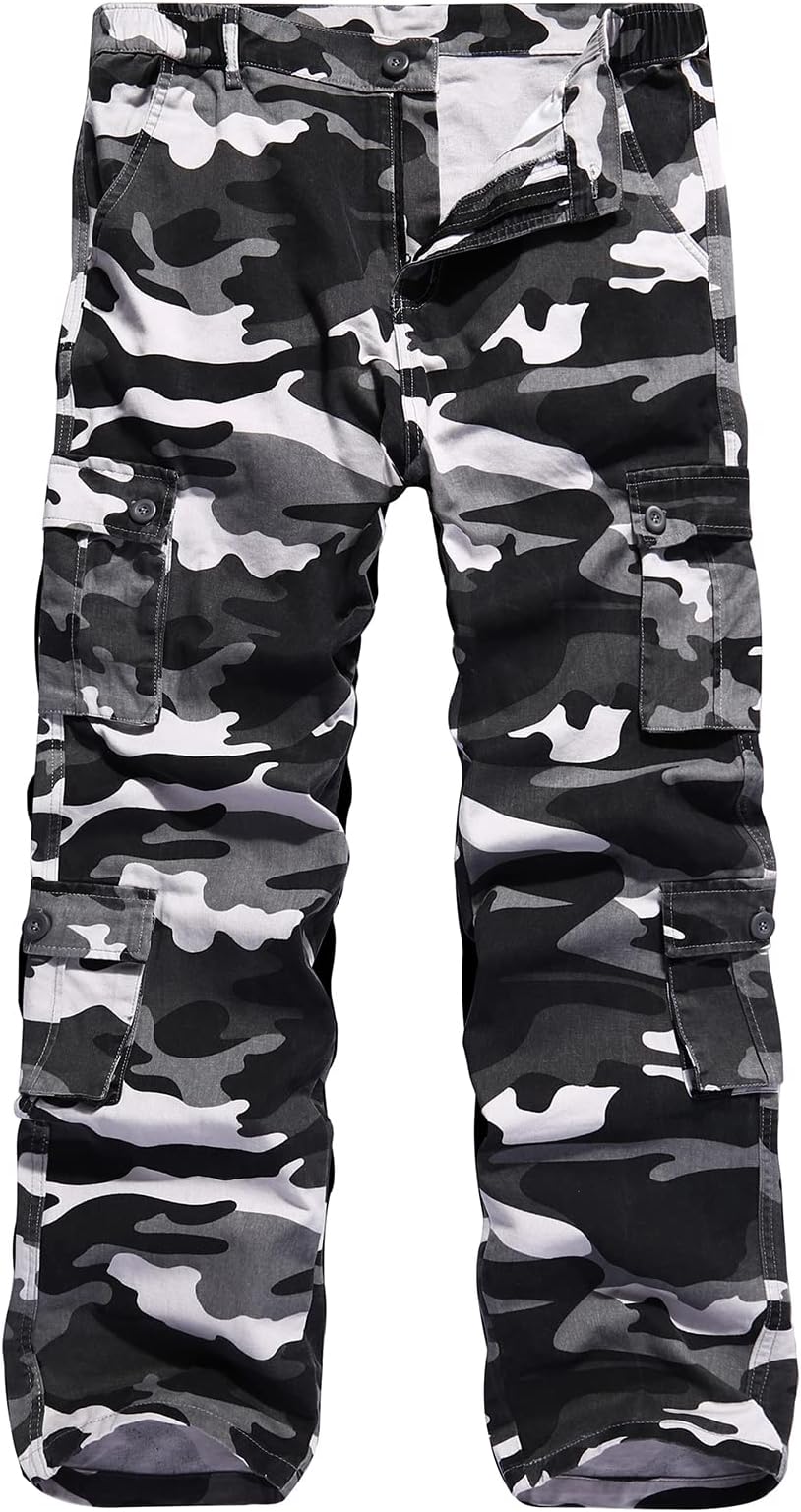 Cargo Combat Trousers Men Work Camo Army Military Tactical Multi Pocket Camouflage Pants