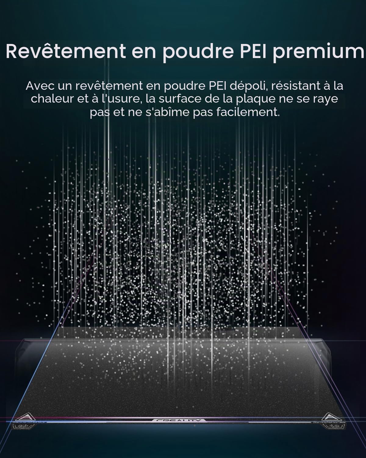 Creality Officielle K2 Plus Texturée PEI Plaque 370x370 mm, Plaque Magnétique Flexible Amovible en Acier à Ressort pour K2 Plus Imprimante 3D