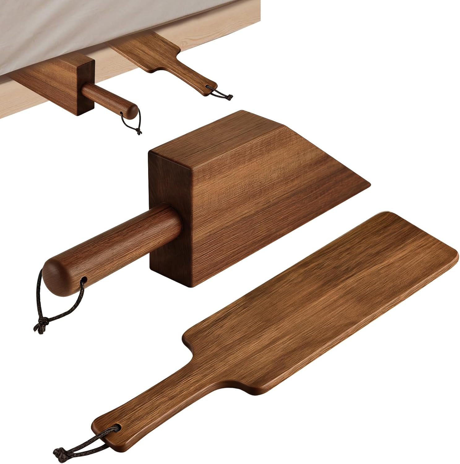 Mattress Lifter & Bed Sheet Tucker Tool Set for Changing Sheets,Acacia Wood Mattress Elevator Tool for Queen-Size Mattress,Elderly & Ladies