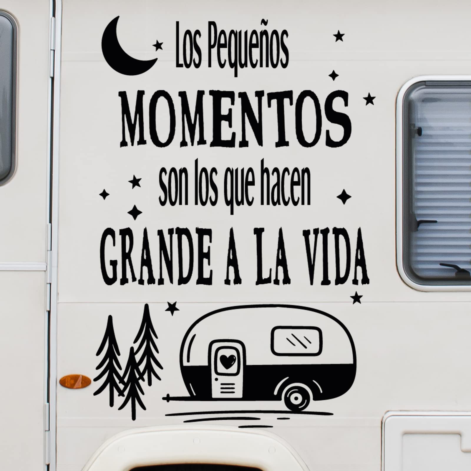 Docliick Pegatina autocaravana exterior. Pegatina camper para furgonetas y autorcaravanas. Pegatina vinilo ‘‘Los pequeños momentos‘‘ — view 2