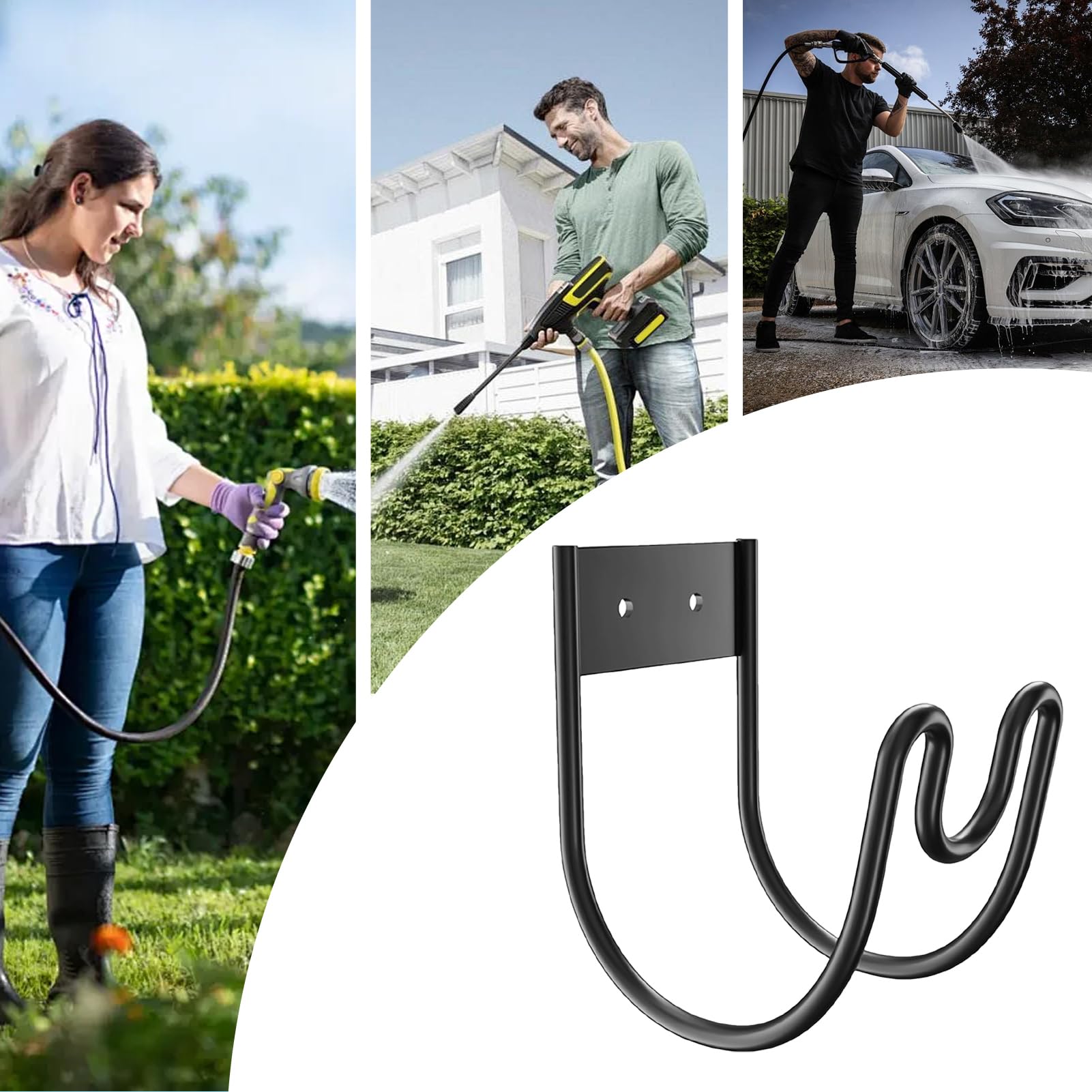 Amazon | ガーデン ホースホルダー 金属製 ホースリール ホース巻き