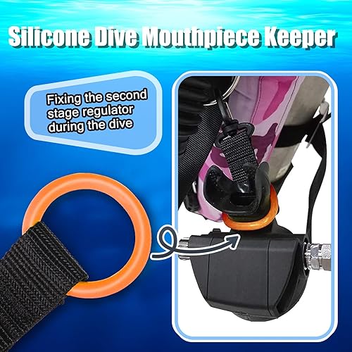Miniatura 14 de Soporte de boquilla de pulpo de buceo, soporte de pulpo de silicona para buceo 0cto Boquilla para regulador de 2ª etapa, retenedor de pulpo con clip