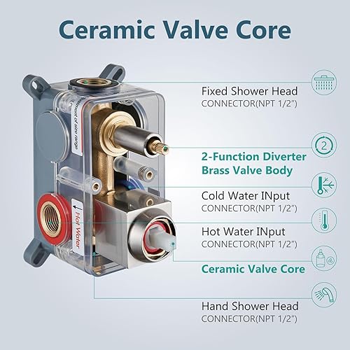 Miniatura 5 de Aolemi Sistema de ducha de lluvia de níquel cepillado de 10 pulgadas, juego de cabezal de ducha cuadrado de montaje en techo con rociador de mano 2