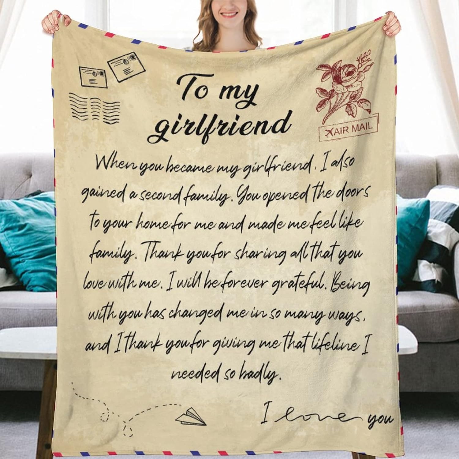 Flannel Throw Blanket for Couch, When You Became My