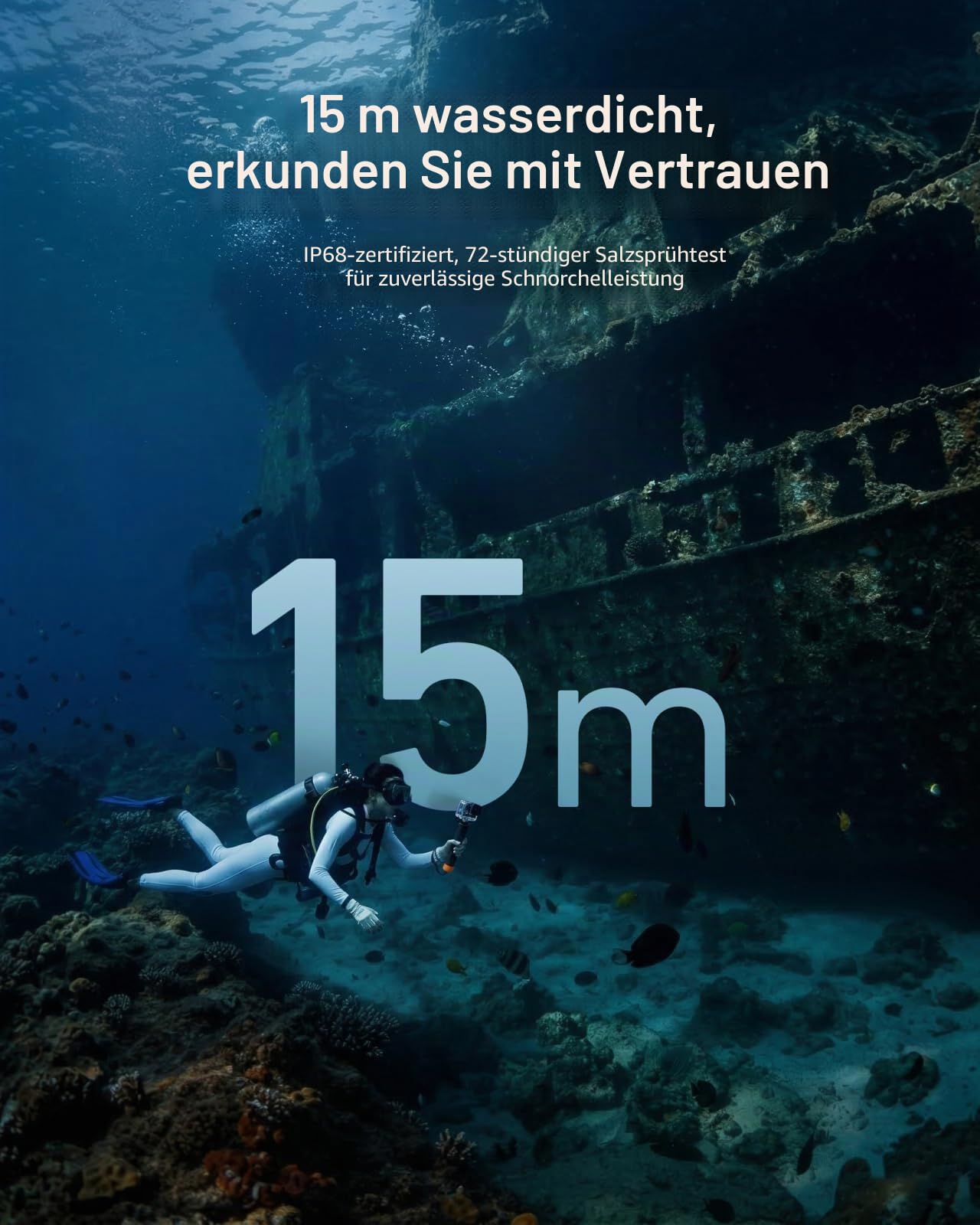 TELESIN Bluetooth-Schwimm-Selfie-Stick mit Stativ für DJI Osmo Action 6 5 Pro 4 – Wasserdichter, ausziehbarer 3-in-1-Stick (Handgriff & Stativ) mit Signalverstärker – Bis zu 15 m unter Wasser