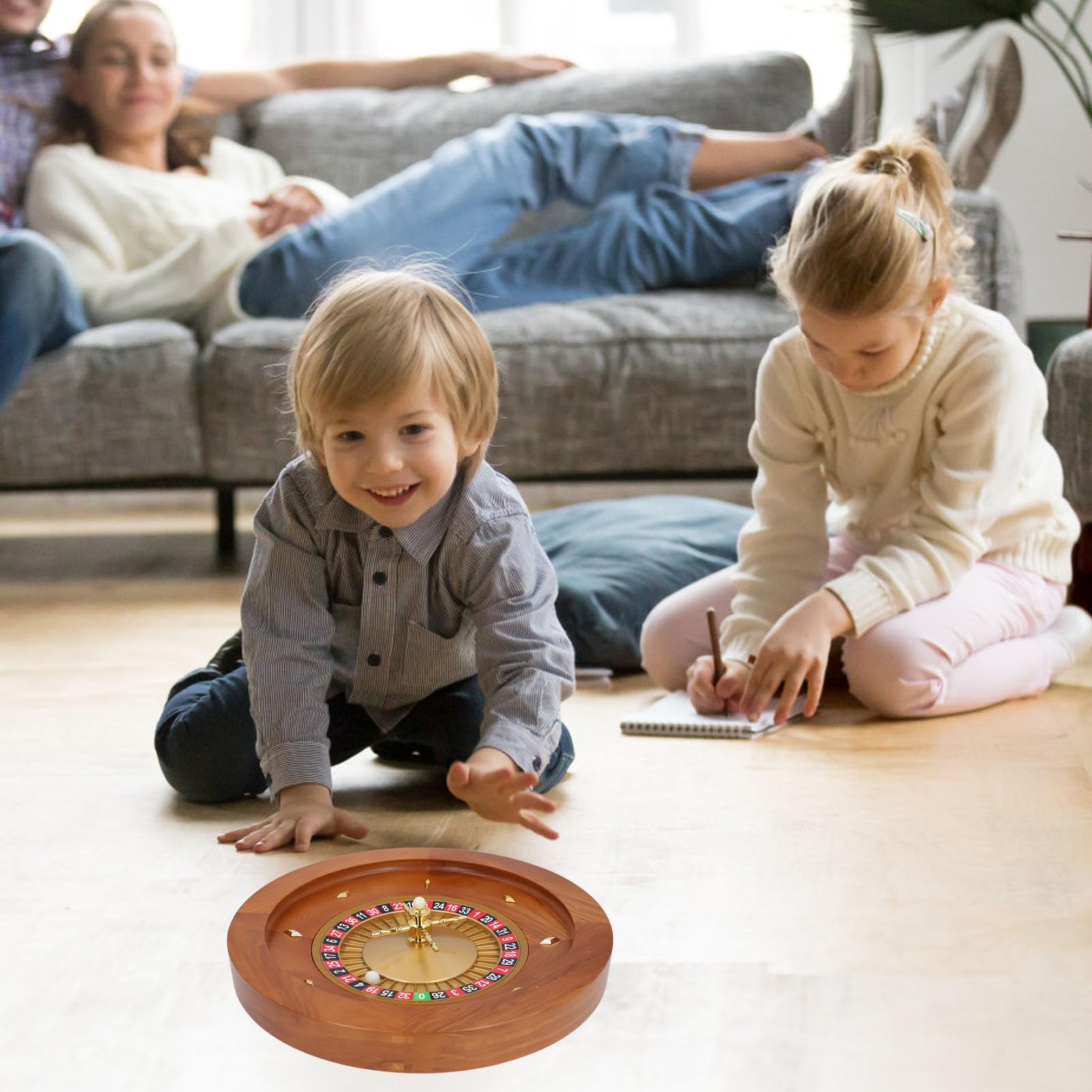 Set da Gioco con Ruota in Legno Lucido per Serate di Gioco in Famiglia Legno di Betulla da 18 Pollici con 1x0 Singolo
