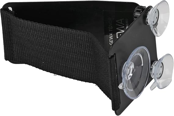 GEWA Tenor Guitar Support - Foldable Metal - Slim - Also Suitable for Flat Sides - Stitched Strap - Black