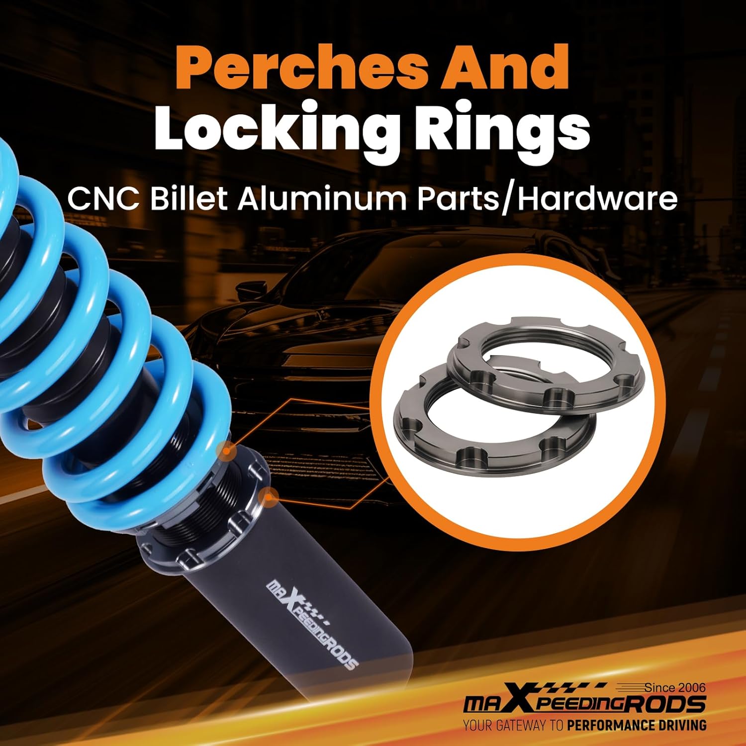 maXpeedingrods Coilovers for Lexus IS250/IS350 RWD 2006-2013, for Lexus GS300/GS350 2008-2014, 24 Levels Damper Adjustable Coilovers Suspension Kit, Height Adnustable Upgarded Lowering Kits Blue