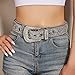 Vikodah Women Western Rhinestone Belt Fashion Cowgirl Cowboy Bling Studded Diamond Waist Belt for Jeans Pants