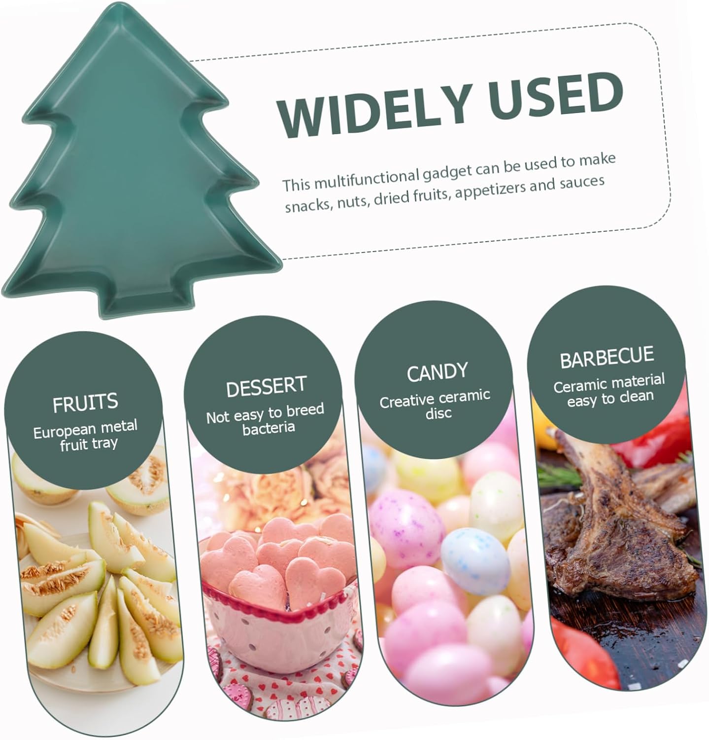 Christmas Tree Tray Ceramic Holiday Tree Shaped Plate for Snacks Nuts and Dried Fruits Versatile Xmas Food Dish for Parties and Home Decor Easy to Clean and Multi-functional